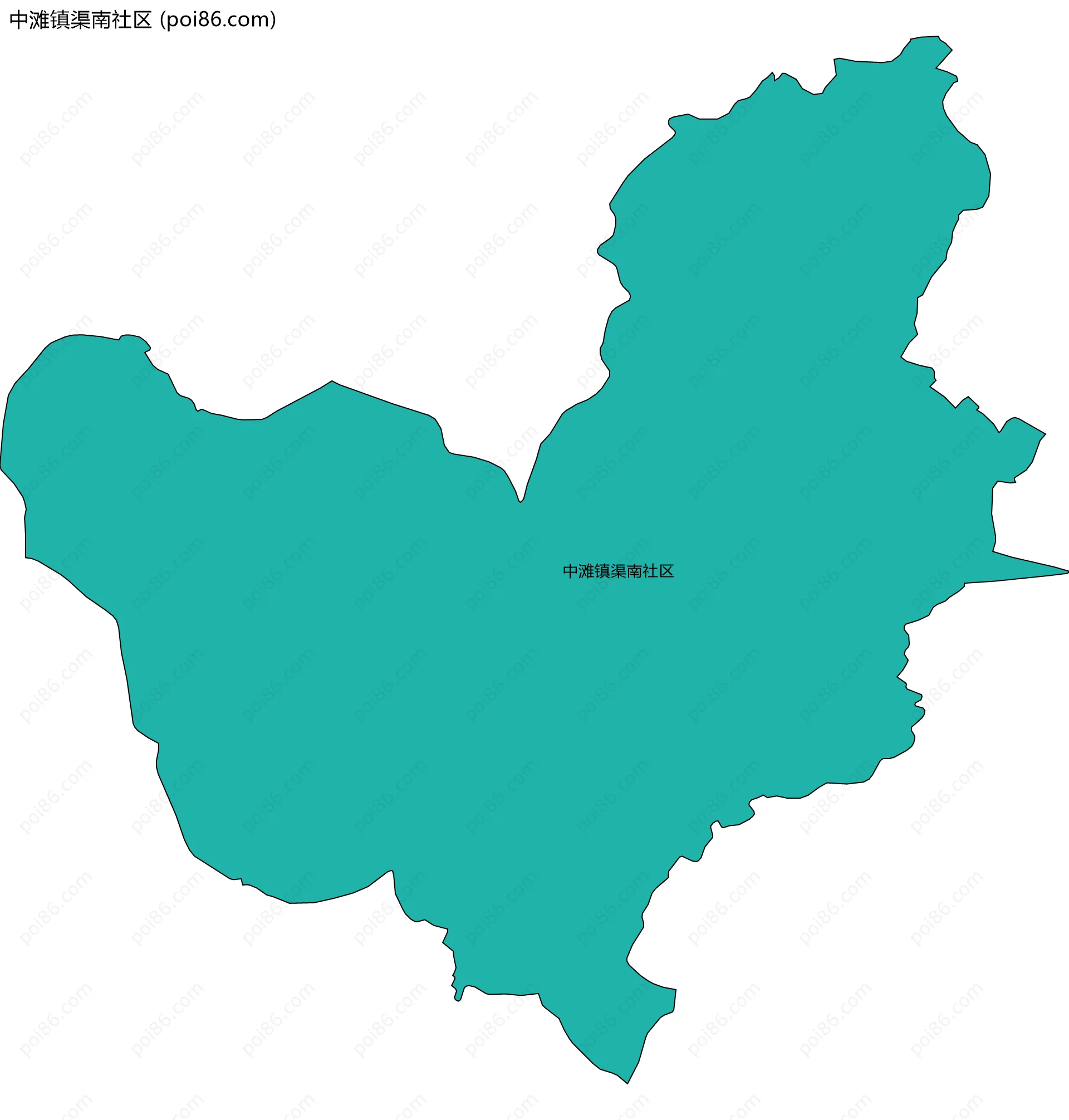 中滩镇渠南社区边界地图