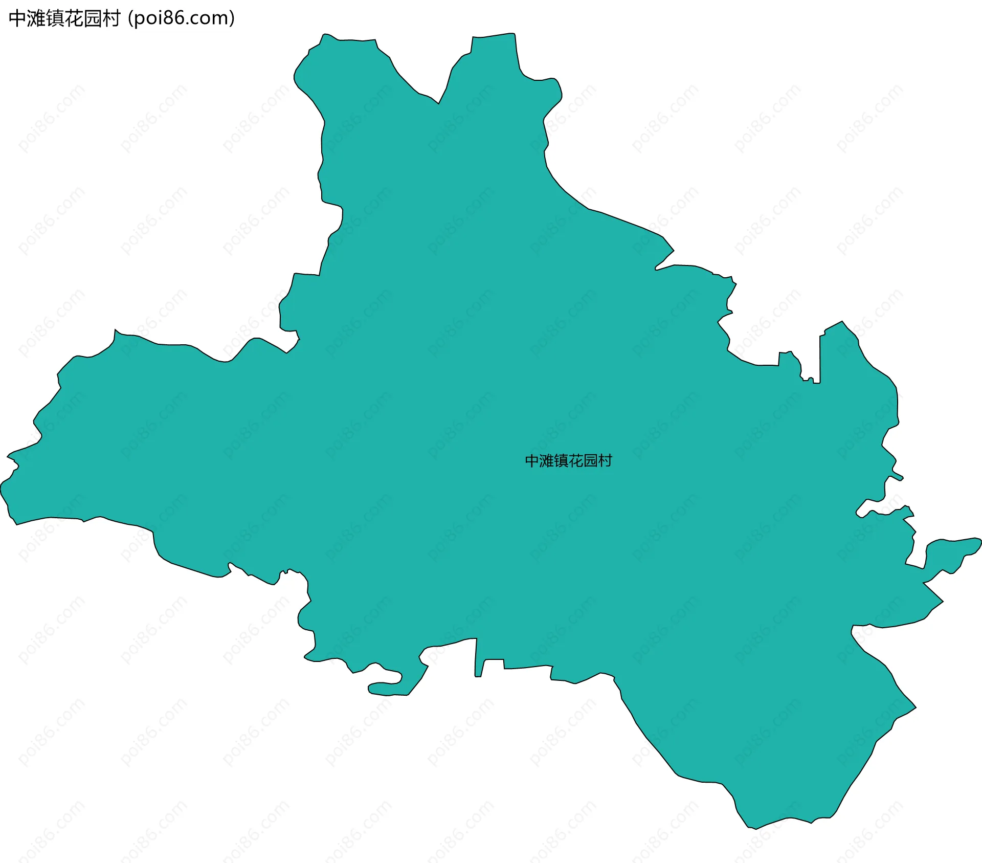 中滩镇花园村边界地图