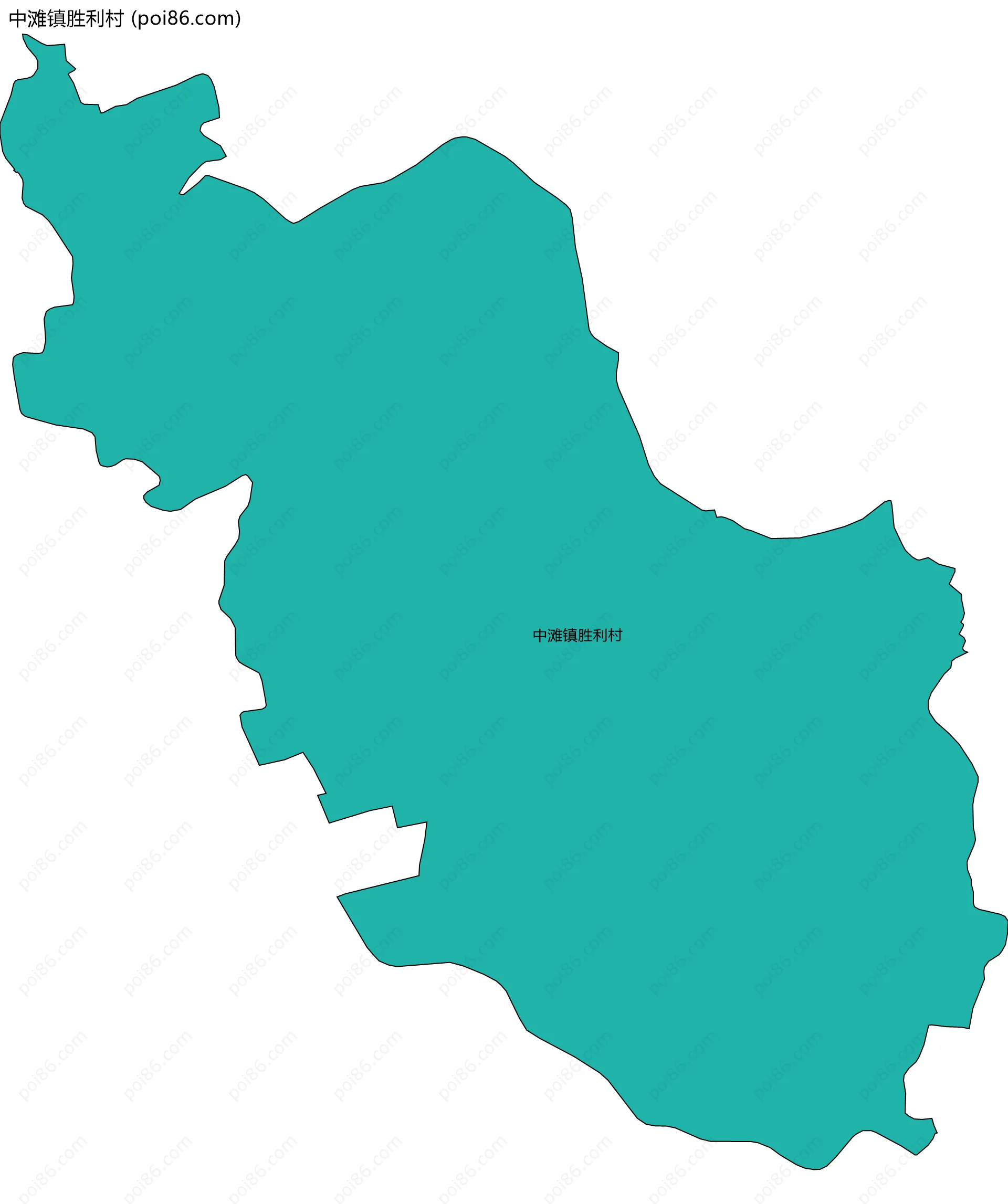 中滩镇胜利村边界地图