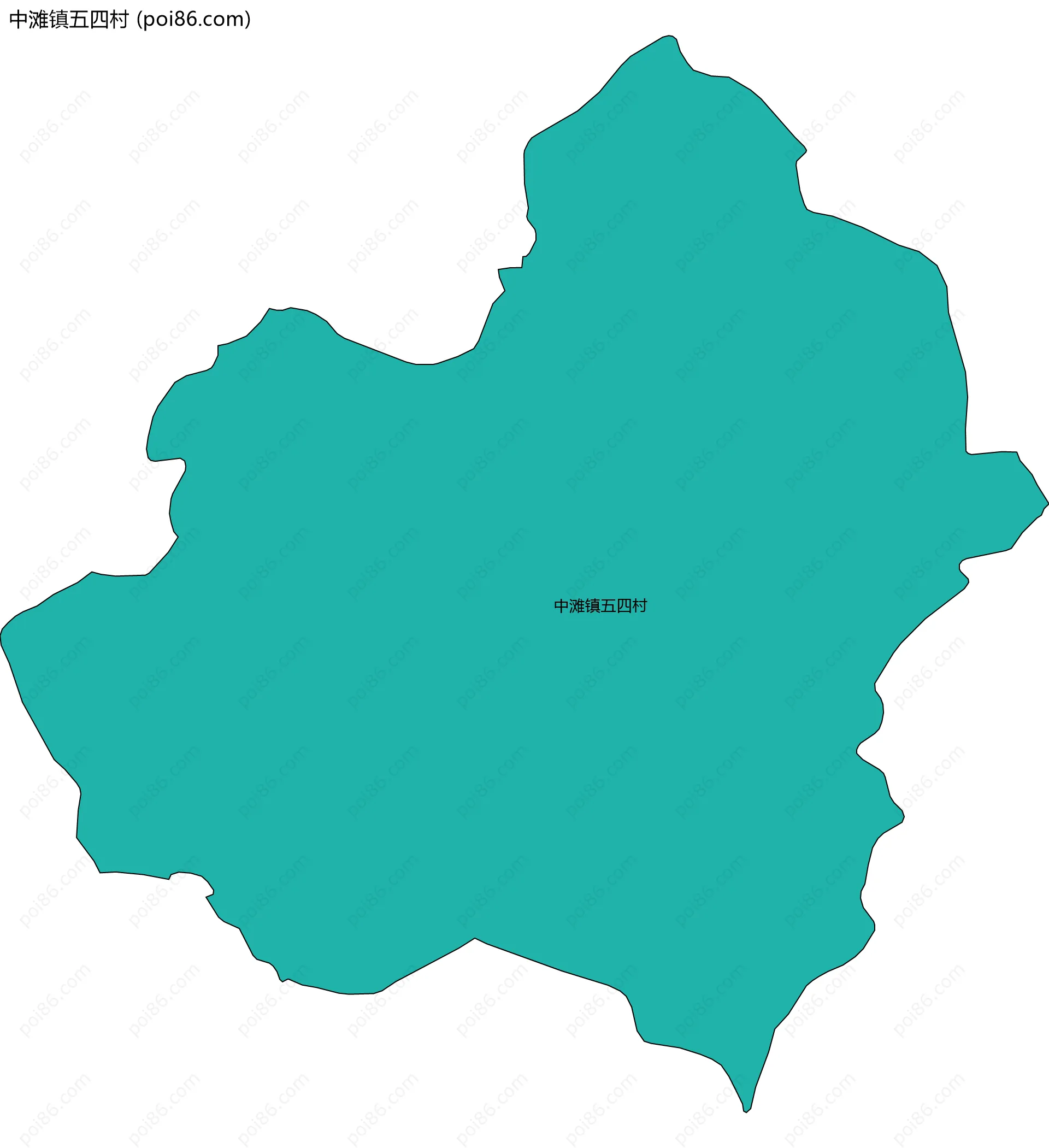 中滩镇五四村边界地图