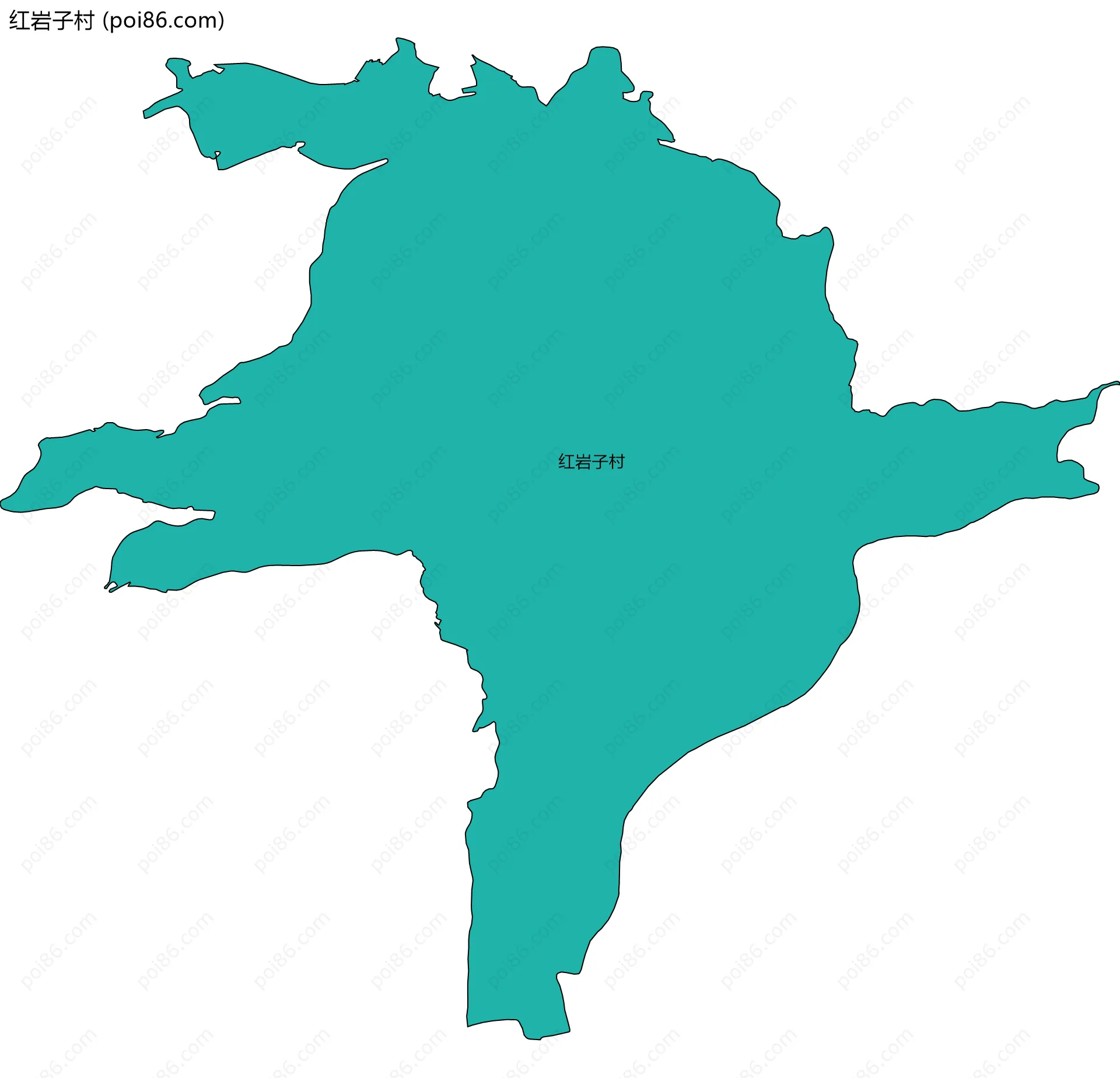 红岩子村边界地图