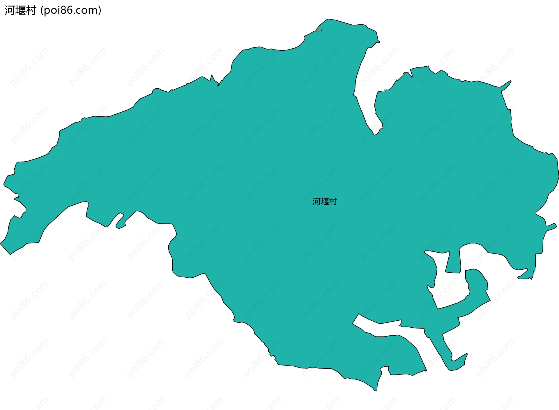 河堰村边界地图