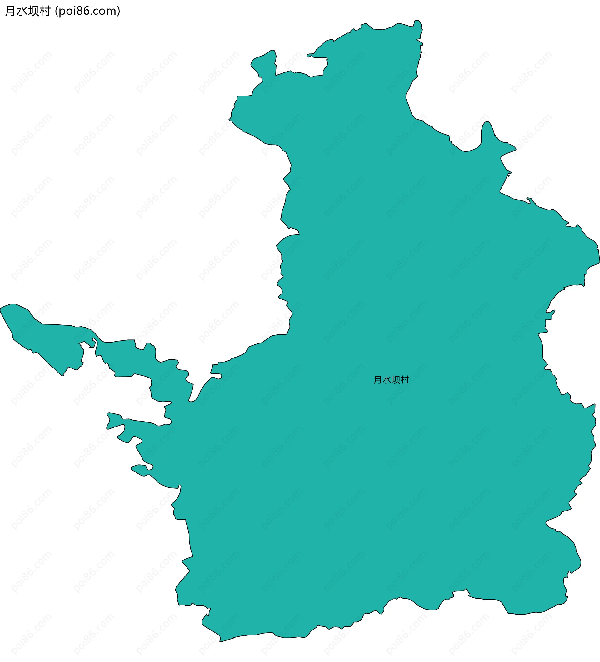 月水坝村边界地图