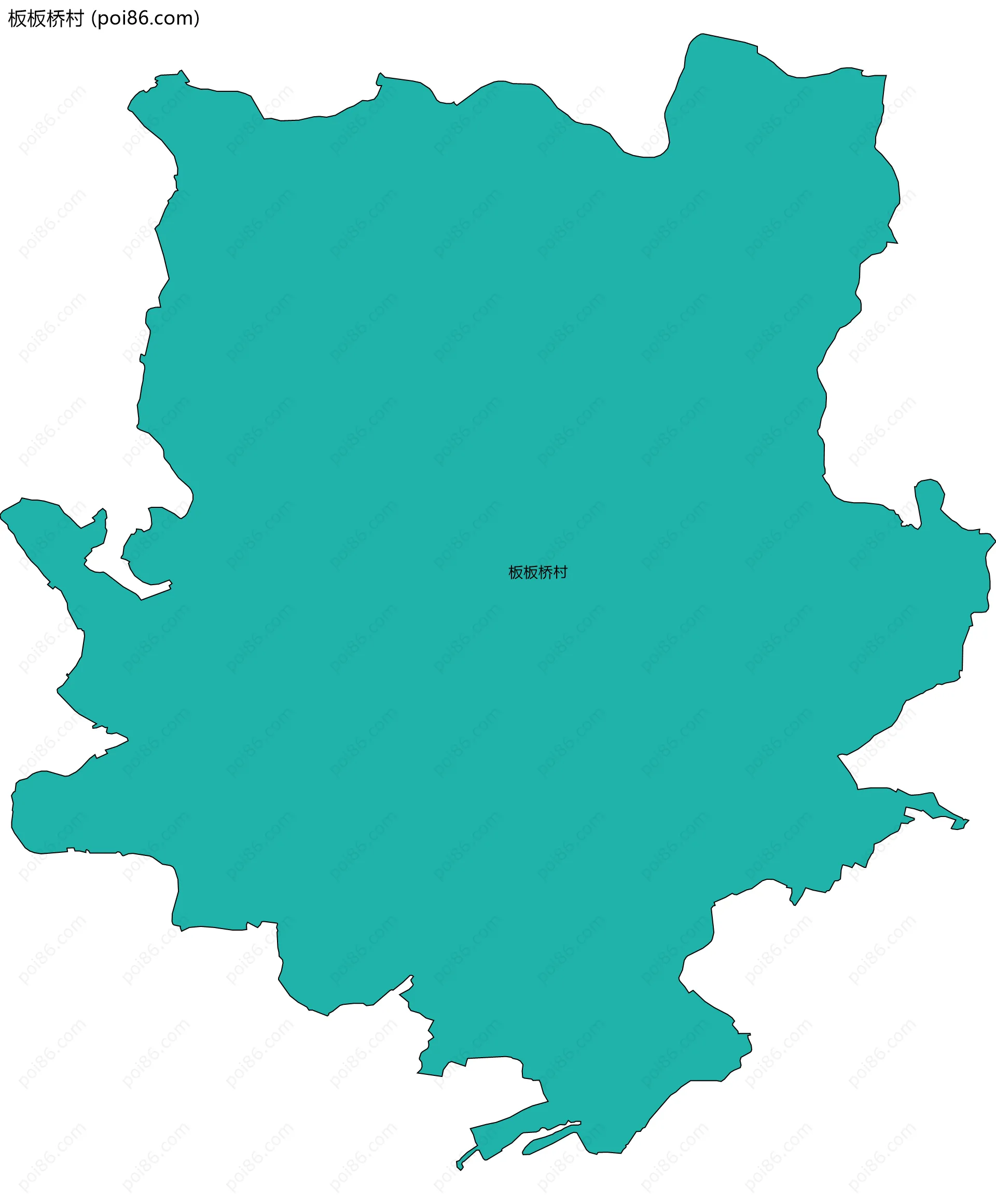 板板桥村边界地图