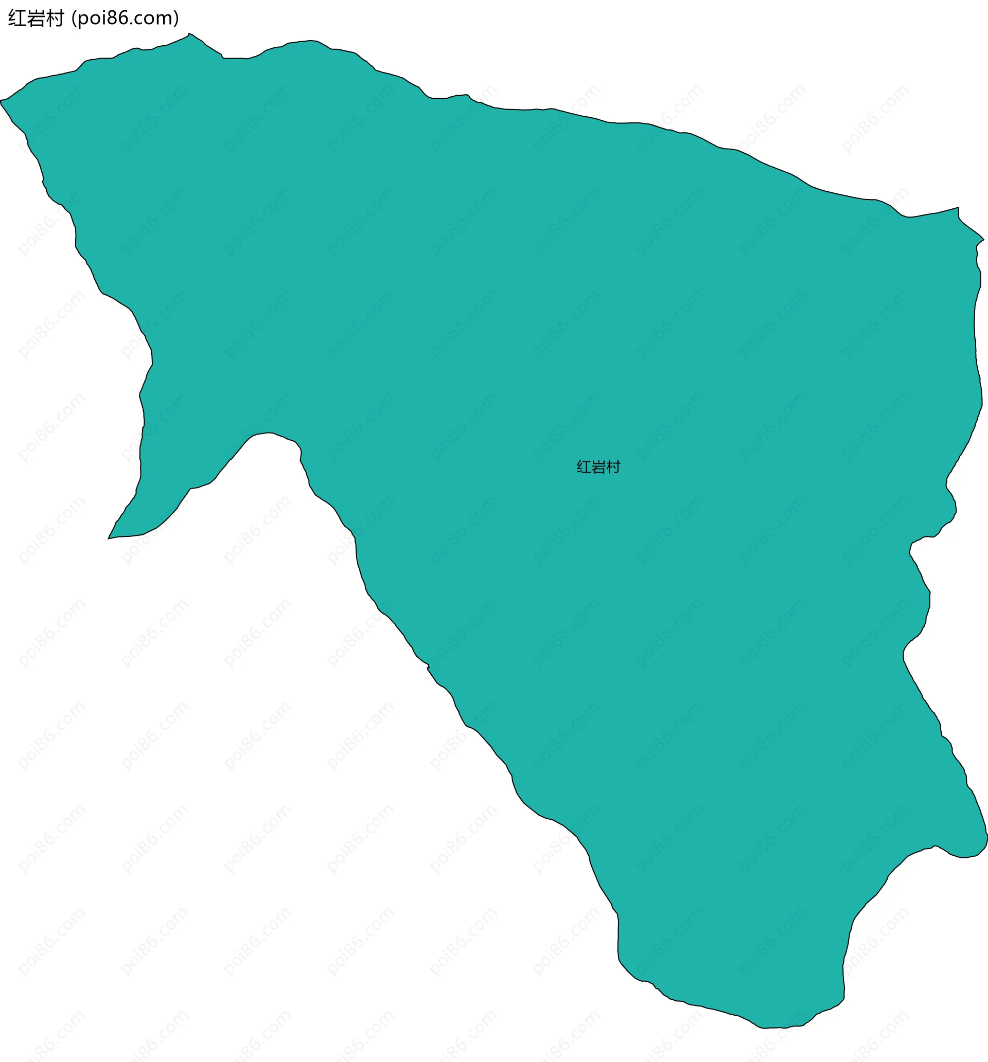 红岩村边界地图
