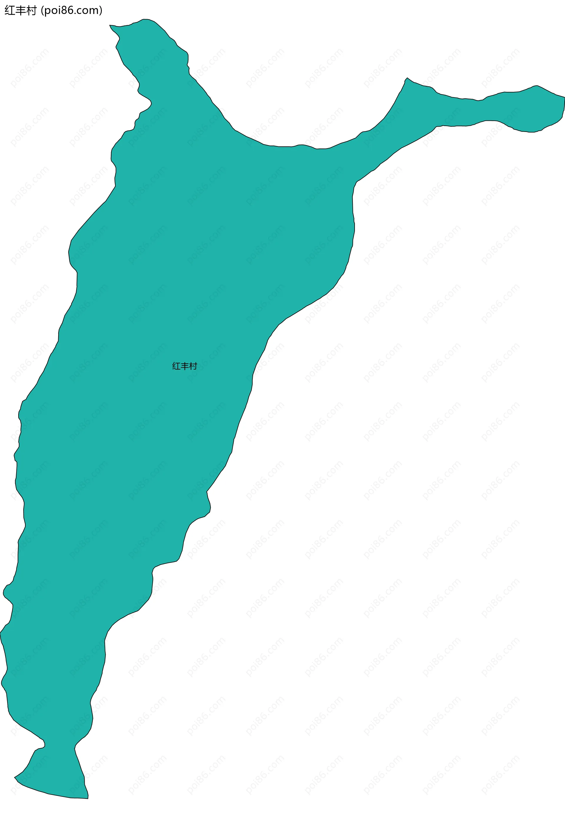红丰村边界地图
