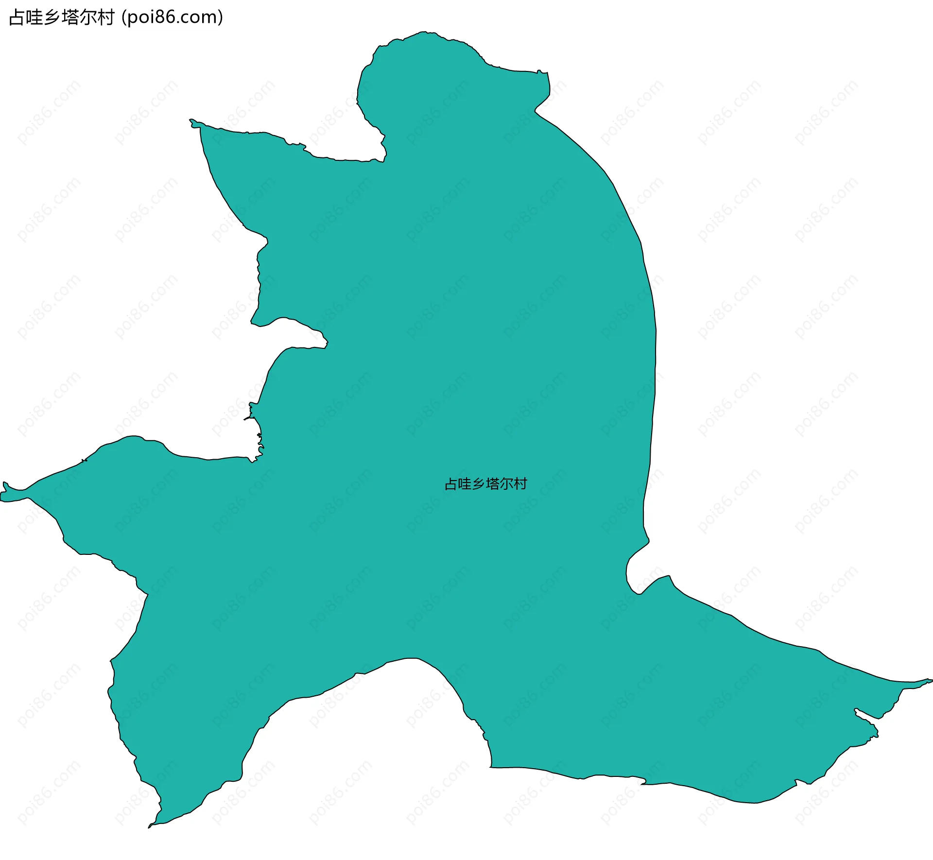 占哇乡塔尔村边界地图