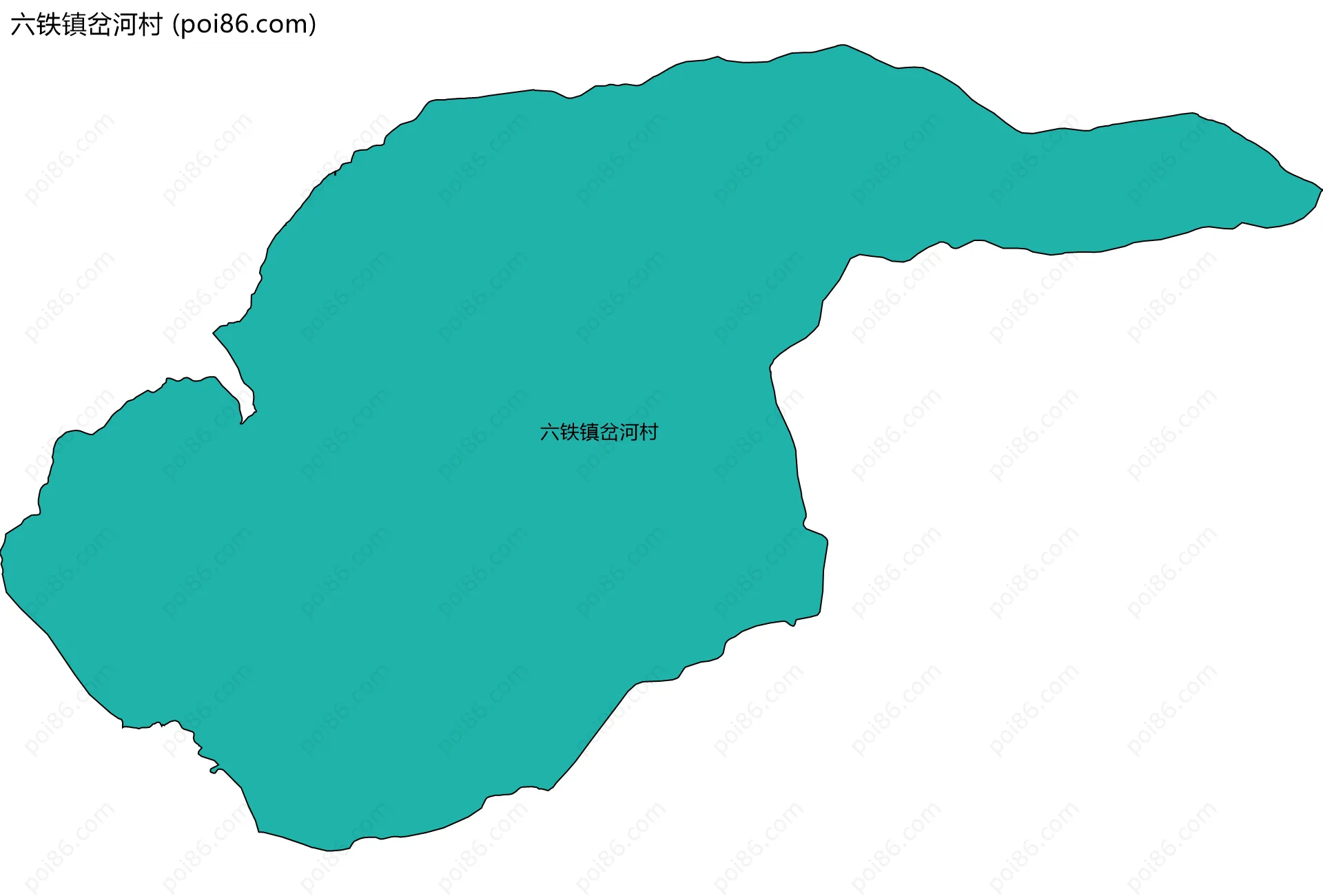 六铁镇岔河村边界地图