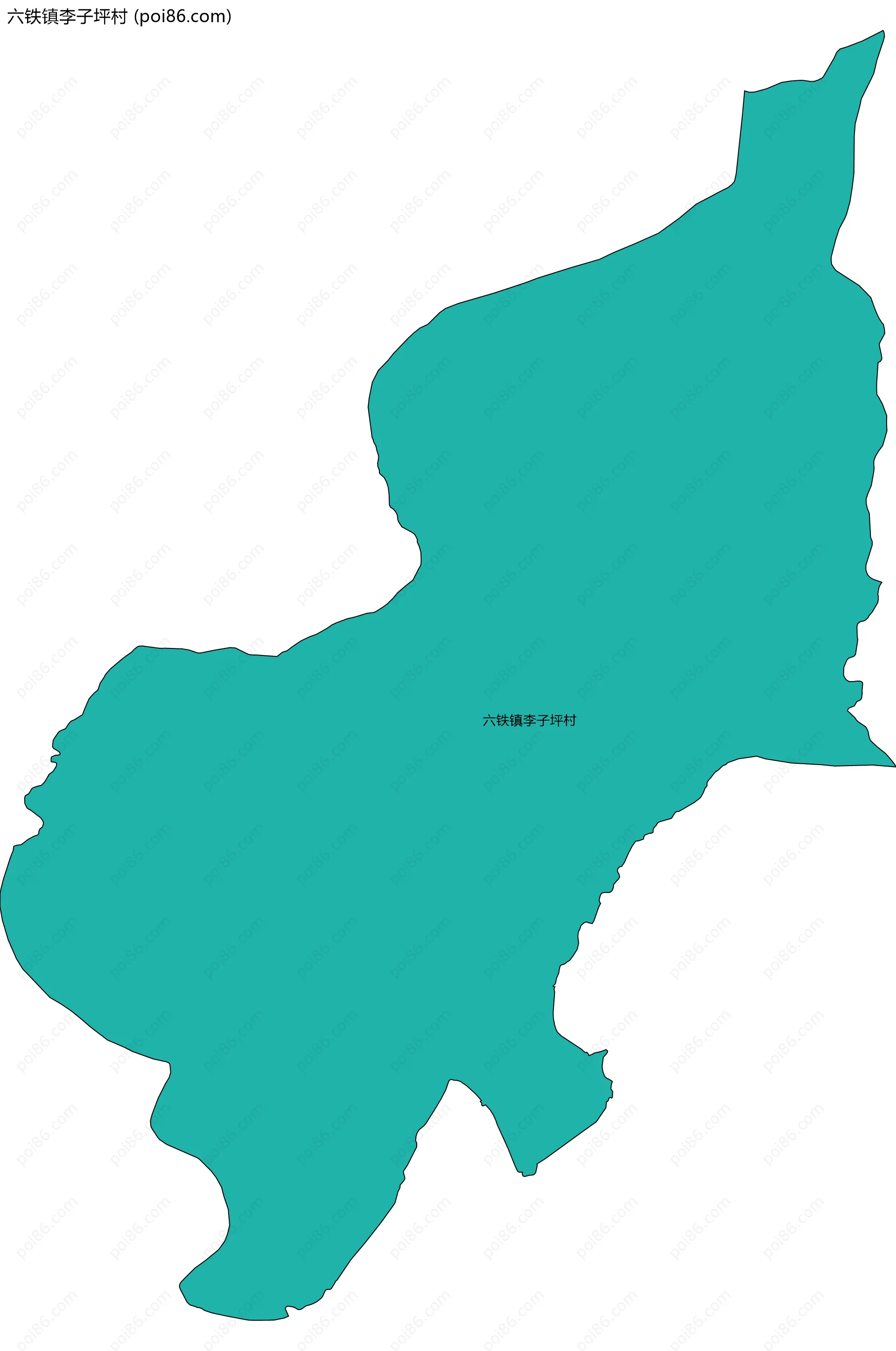 六铁镇李子坪村边界地图