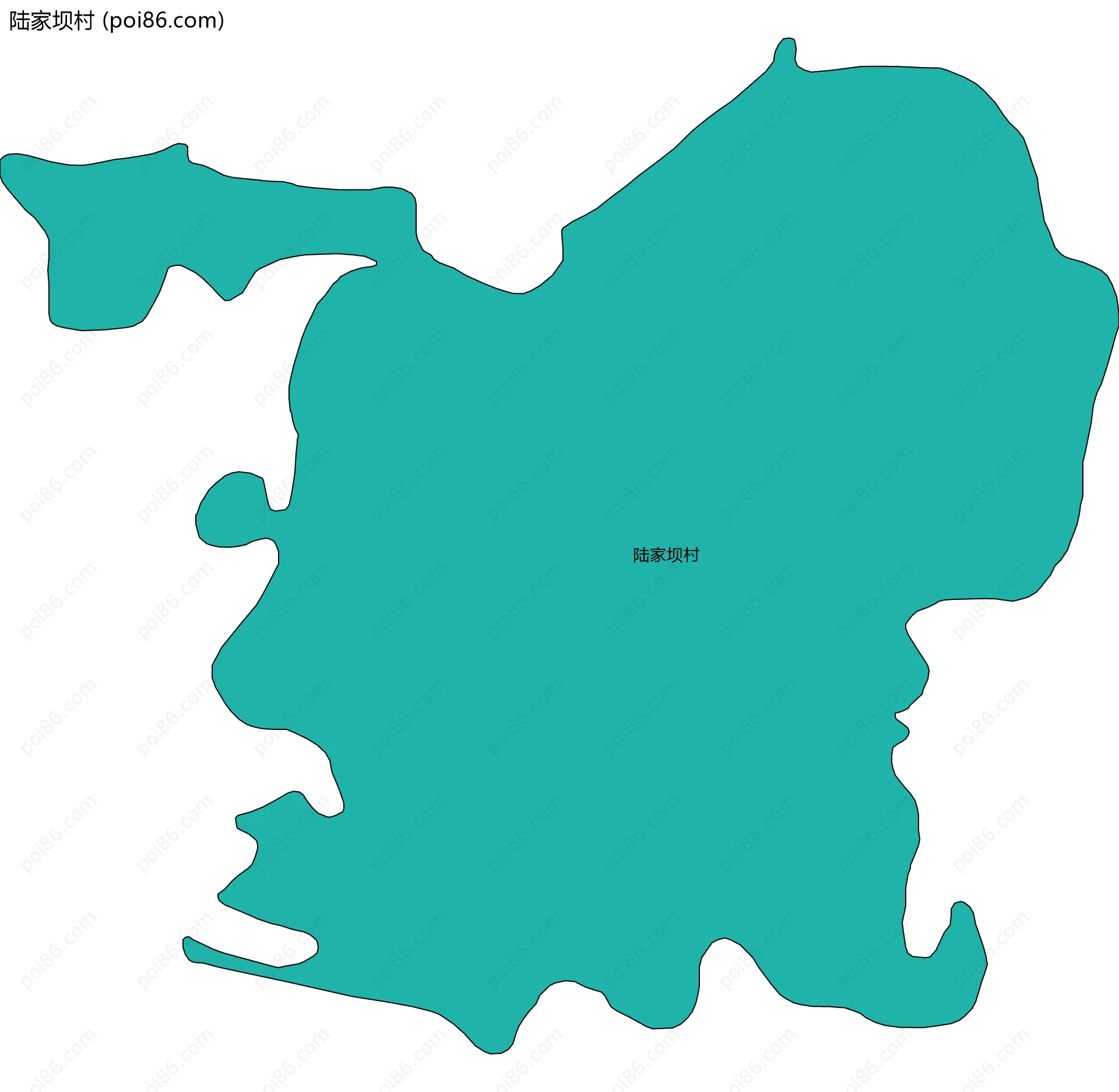 陆家坝村边界地图