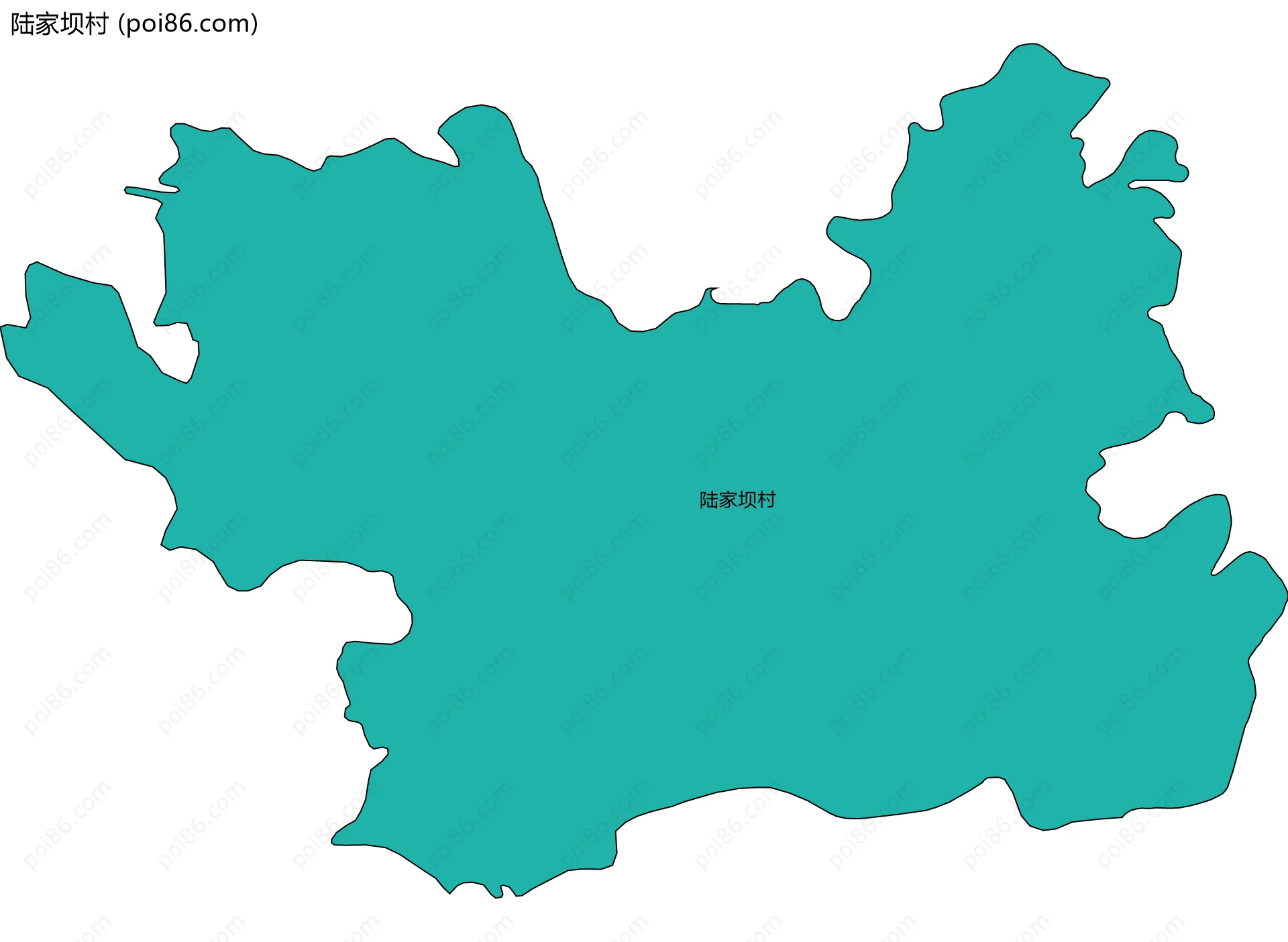 陆家坝村边界地图