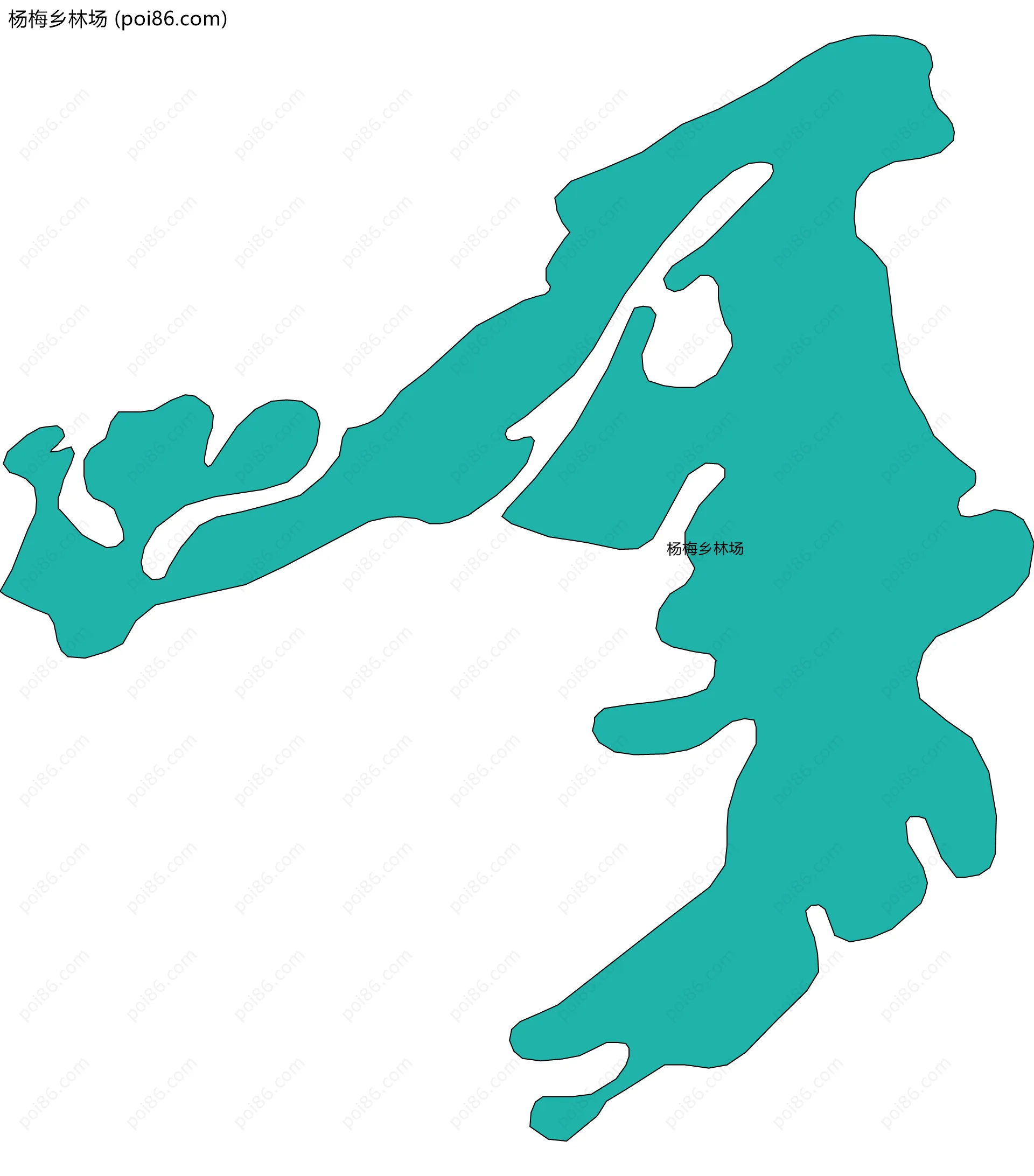 杨梅乡林场边界地图