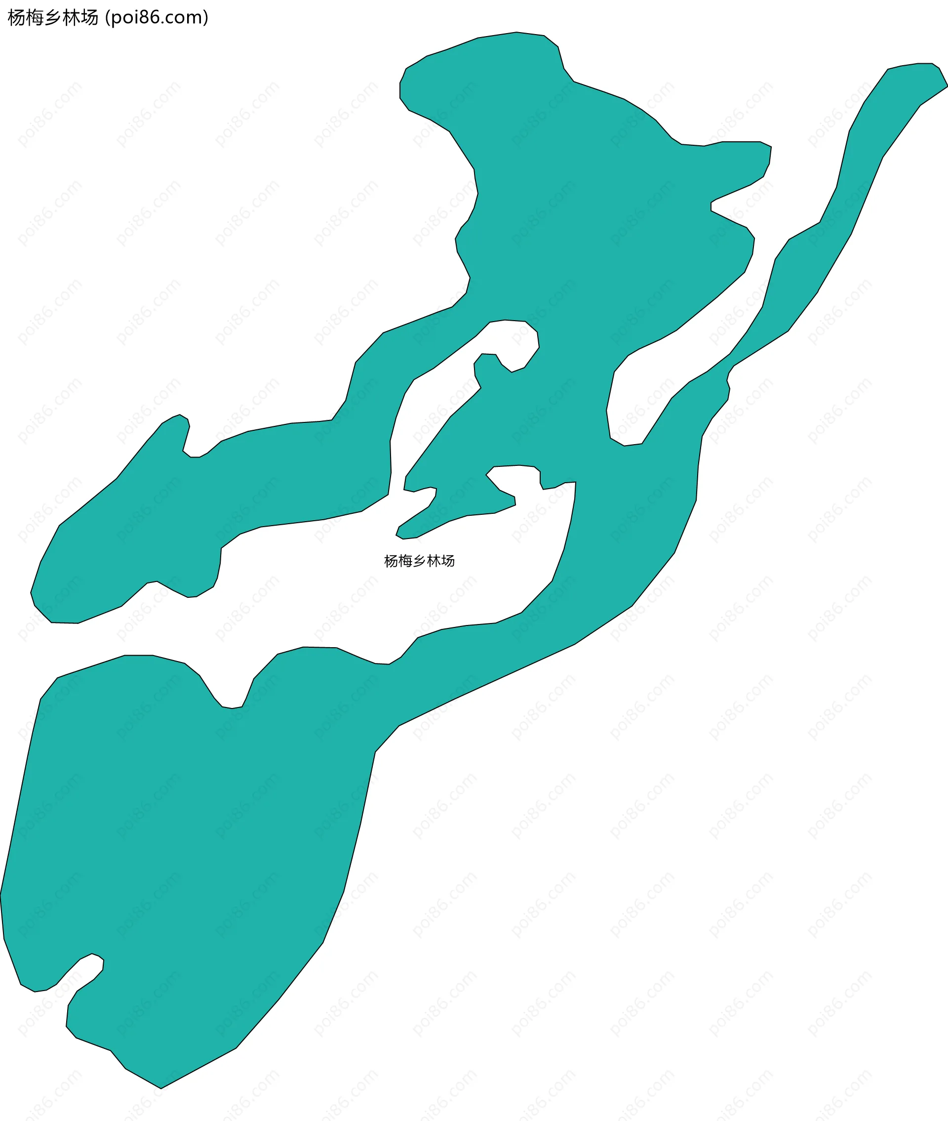 杨梅乡林场边界地图