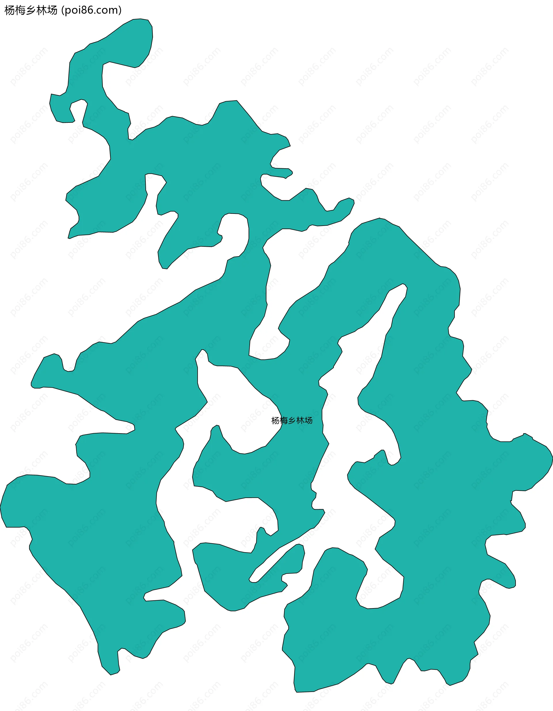 杨梅乡林场边界地图