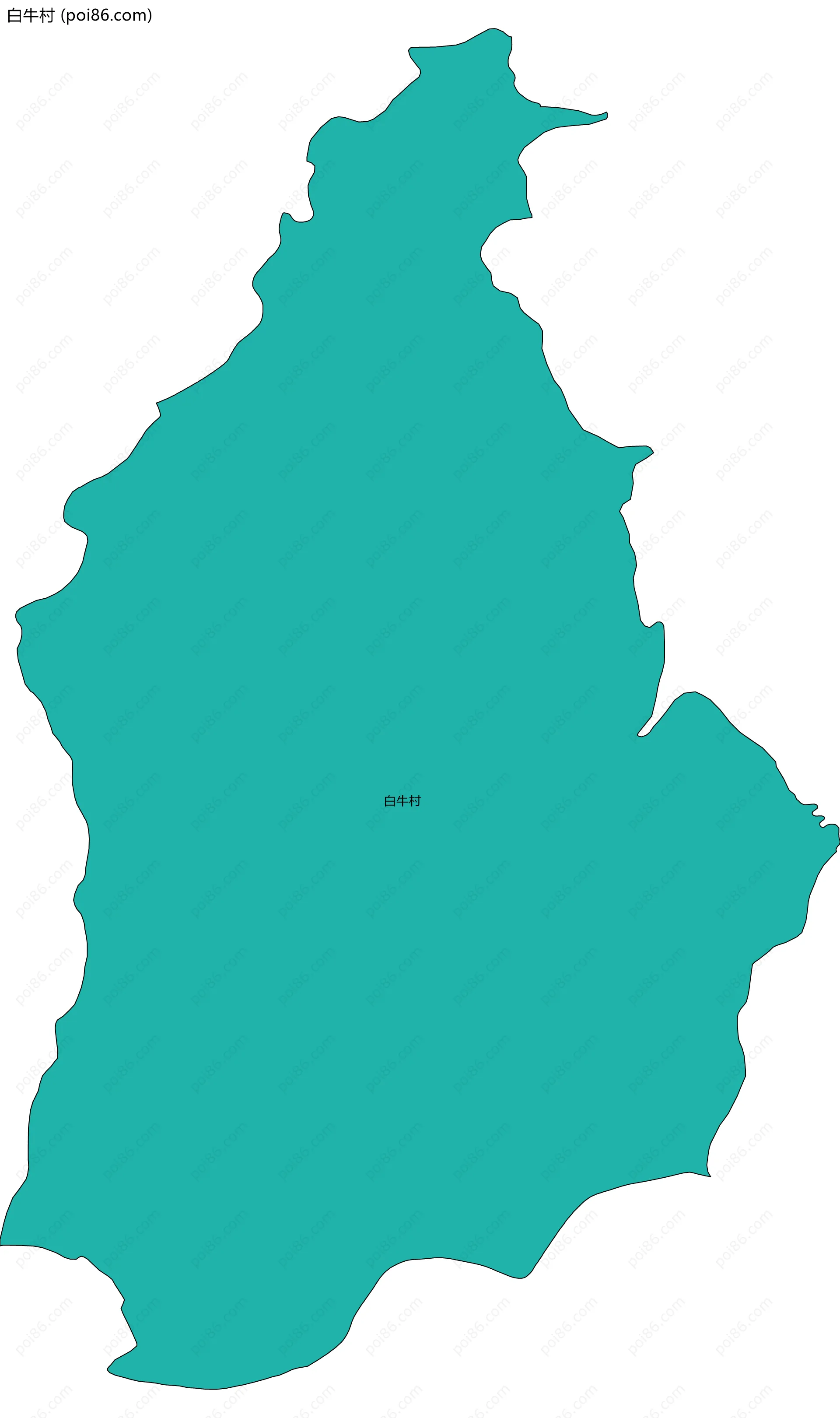 白牛村边界地图