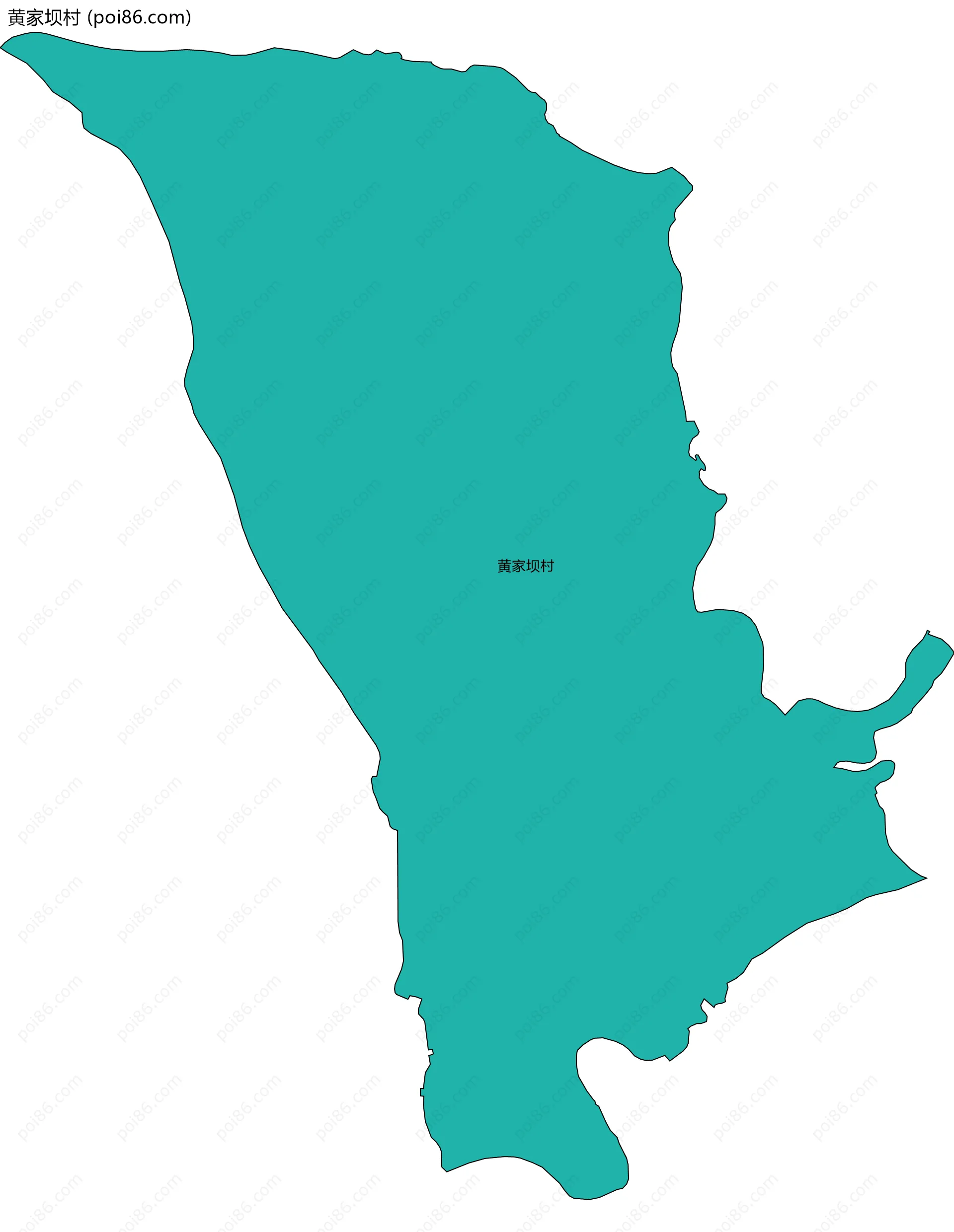 黄家坝村边界地图