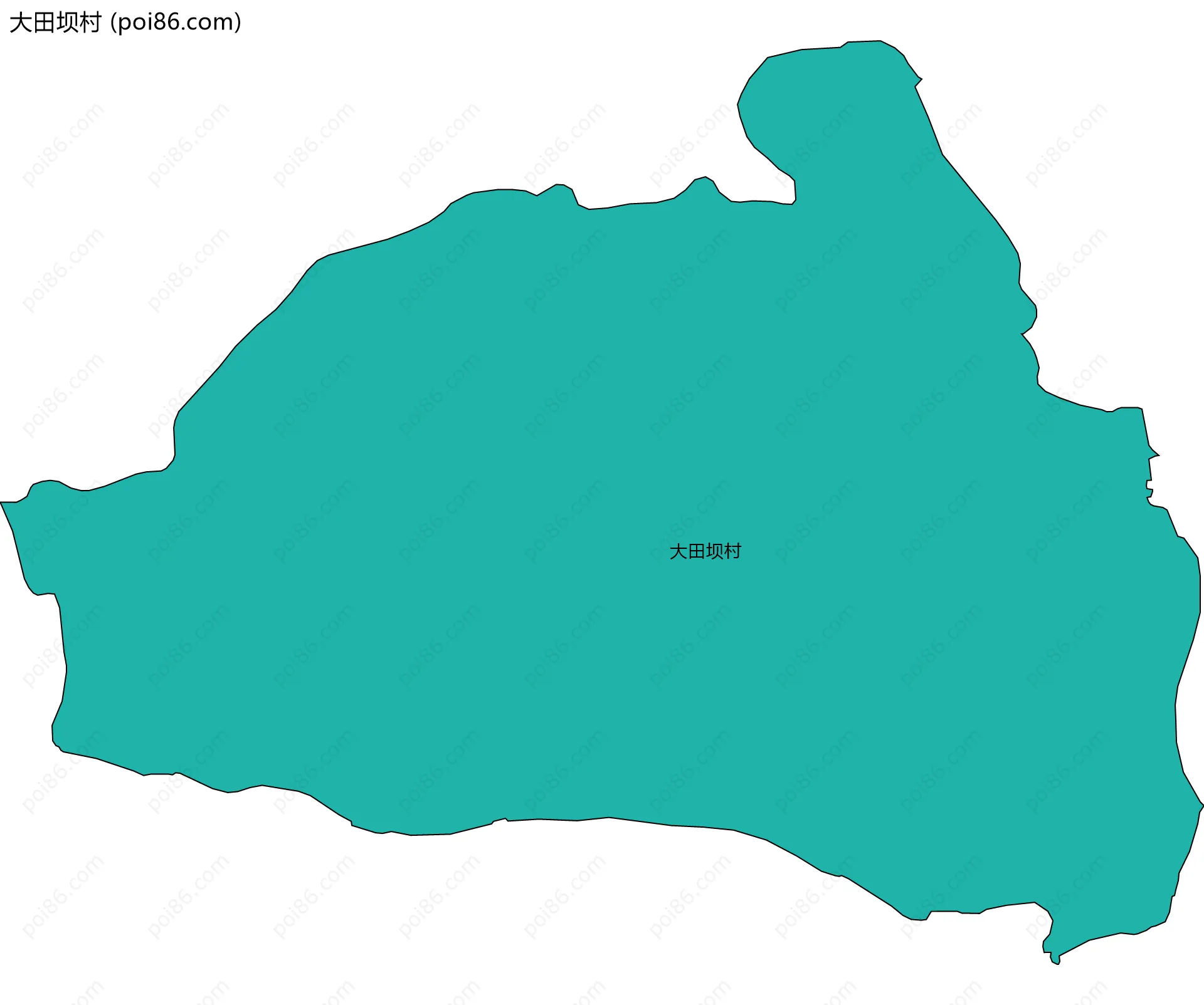 大田坝村边界地图