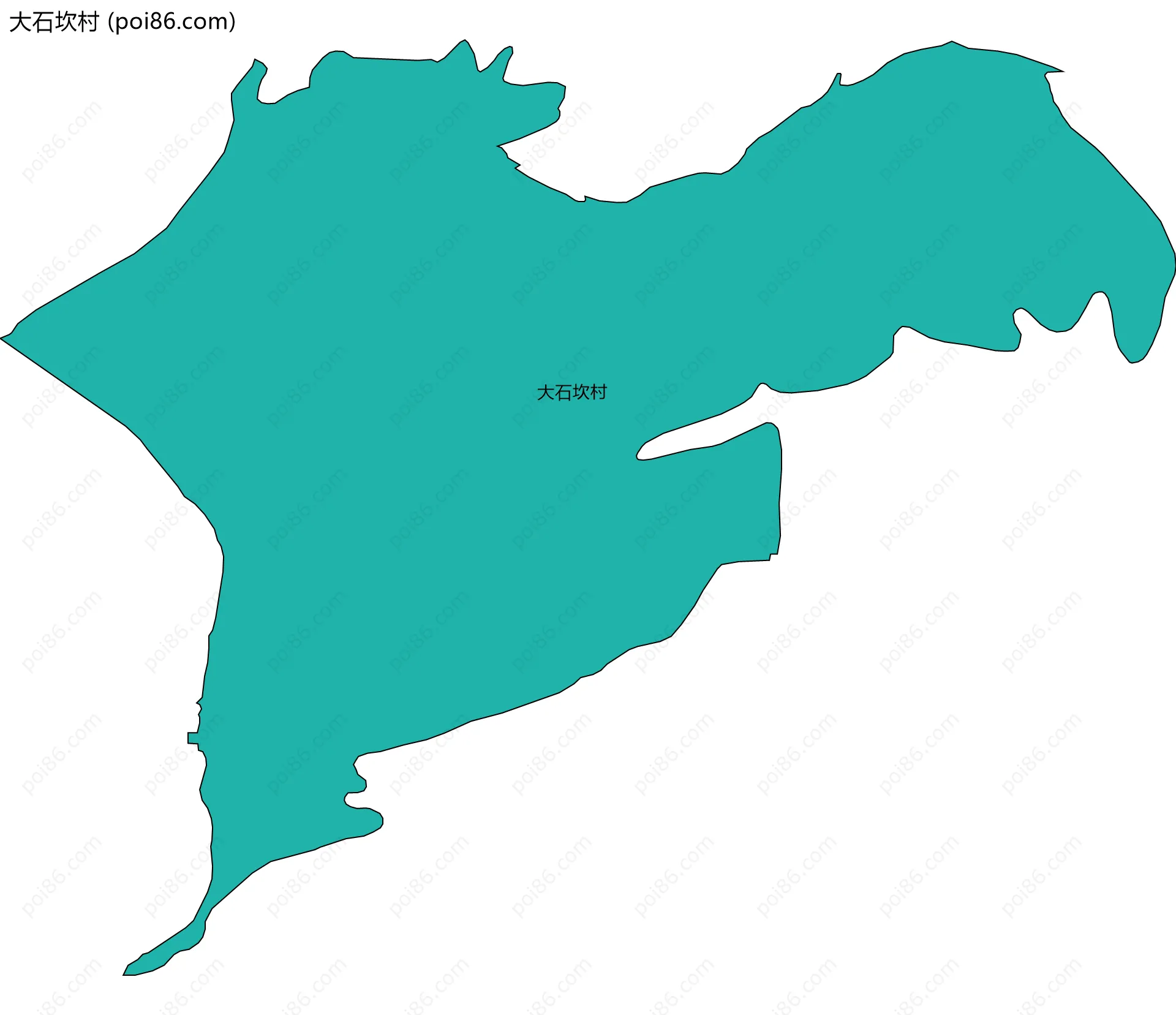 大石坎村边界地图
