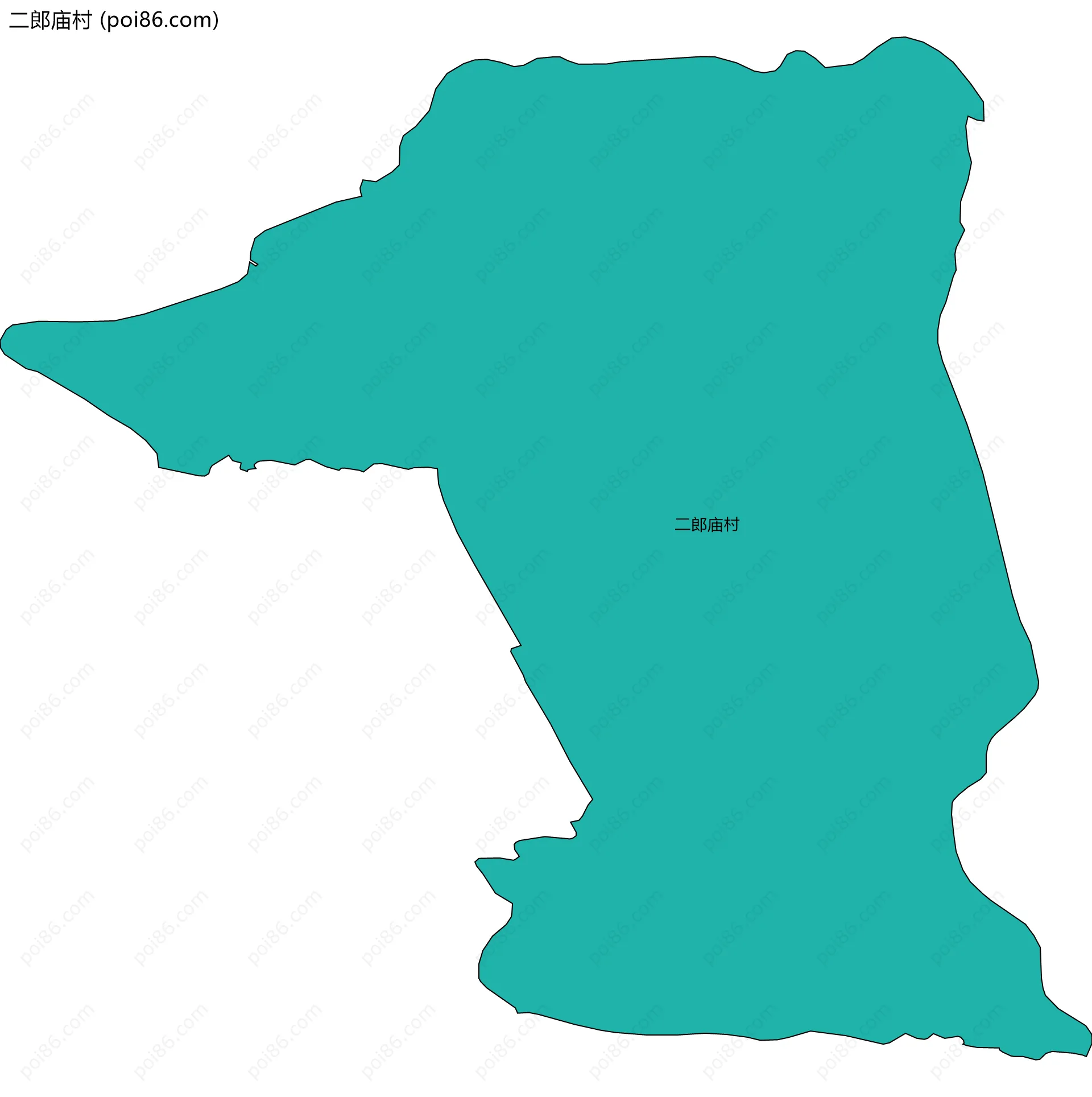 二郎庙村边界地图