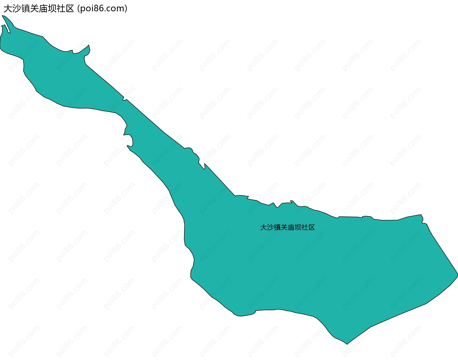 大沙镇关庙坝社区边界地图