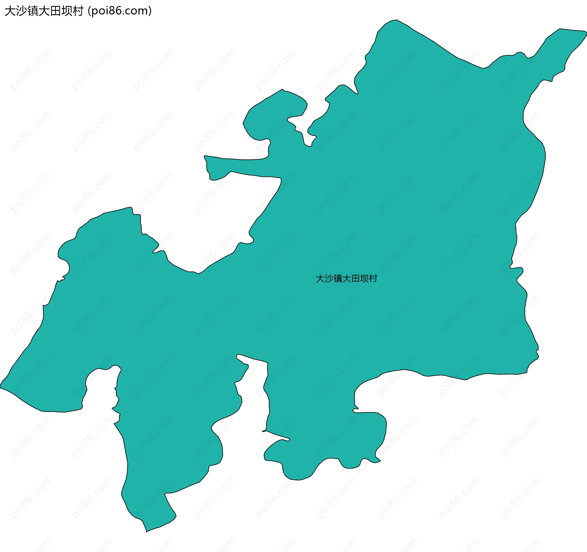 大沙镇大田坝村边界地图