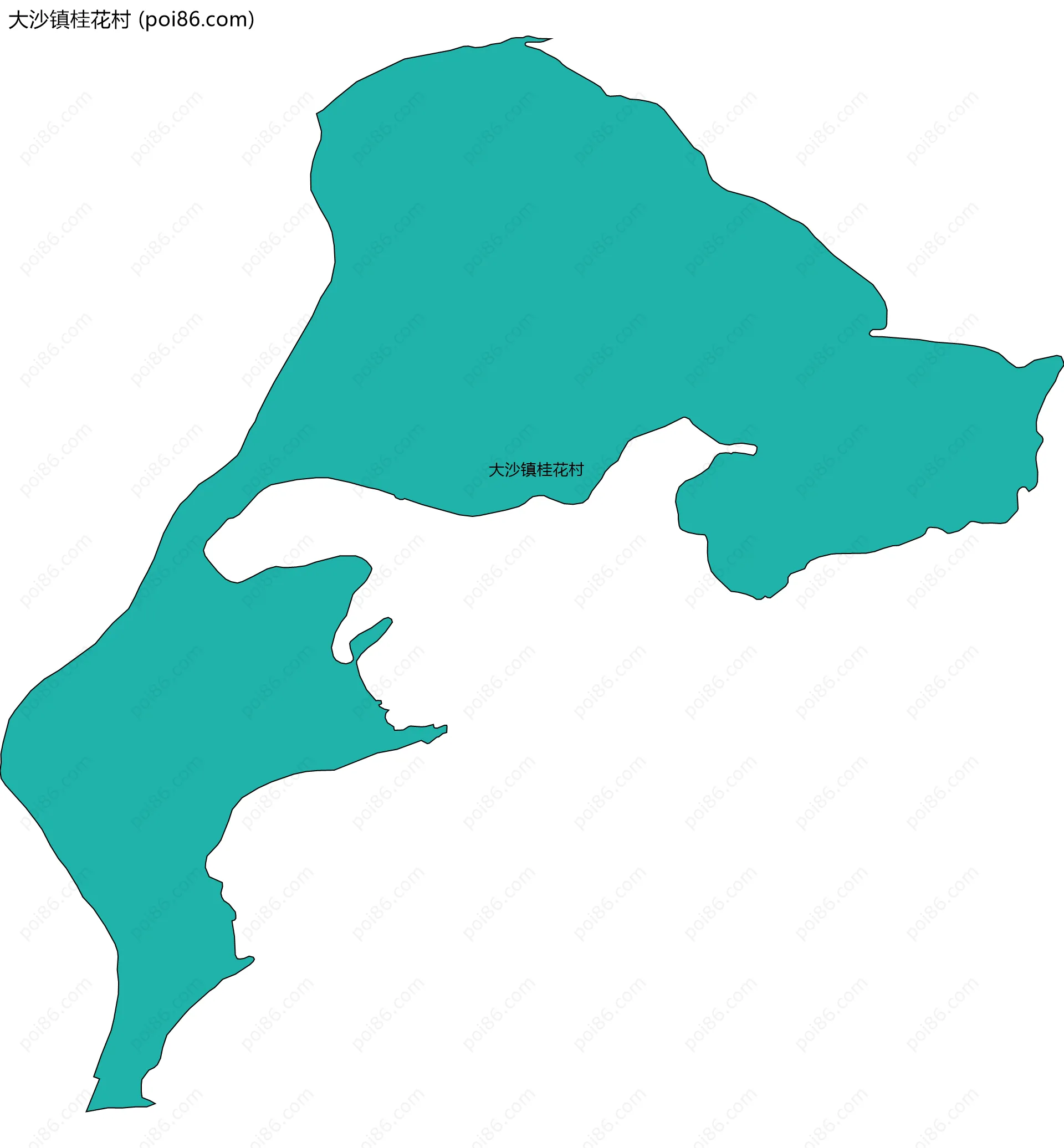 大沙镇桂花村边界地图