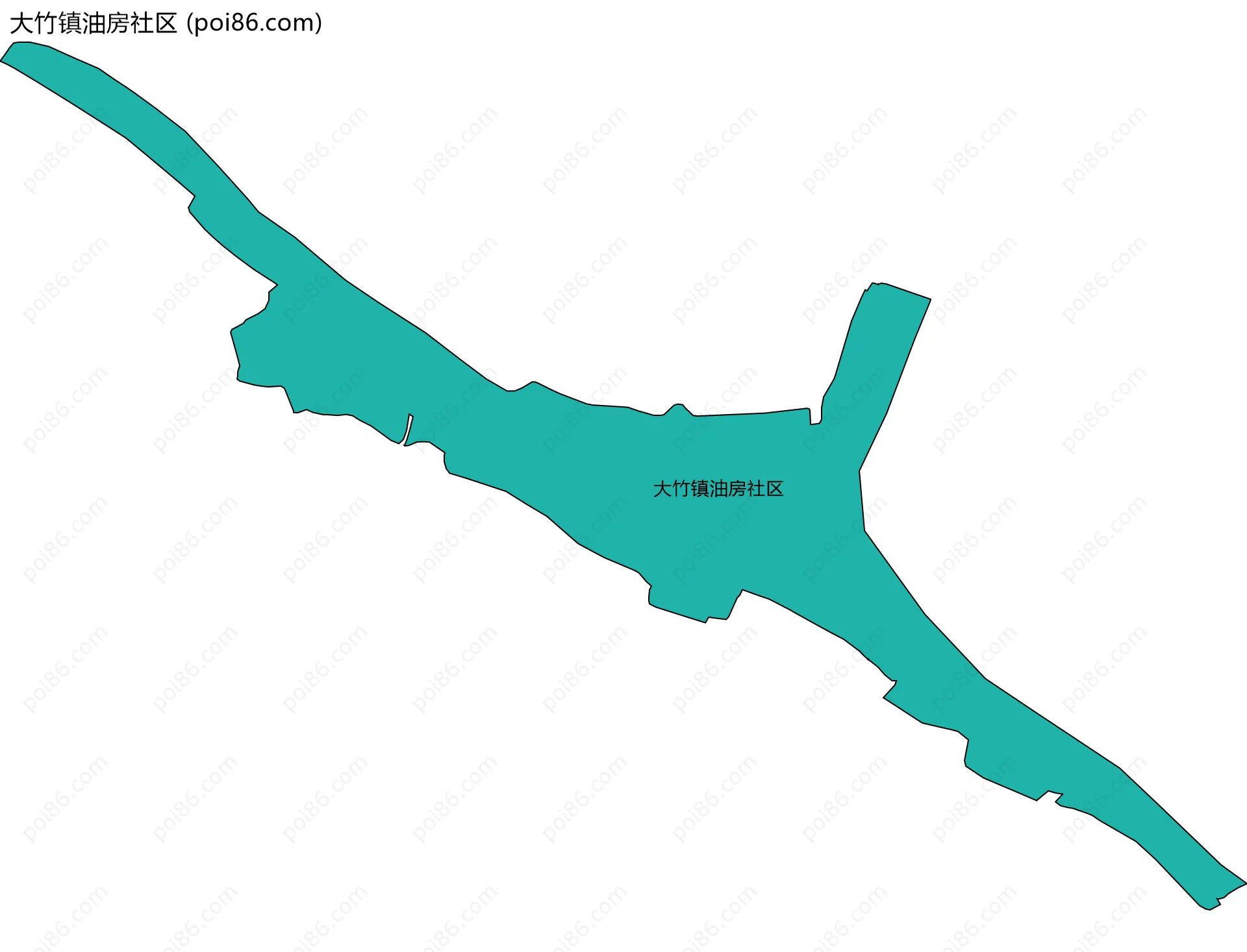 大竹镇油房社区边界地图