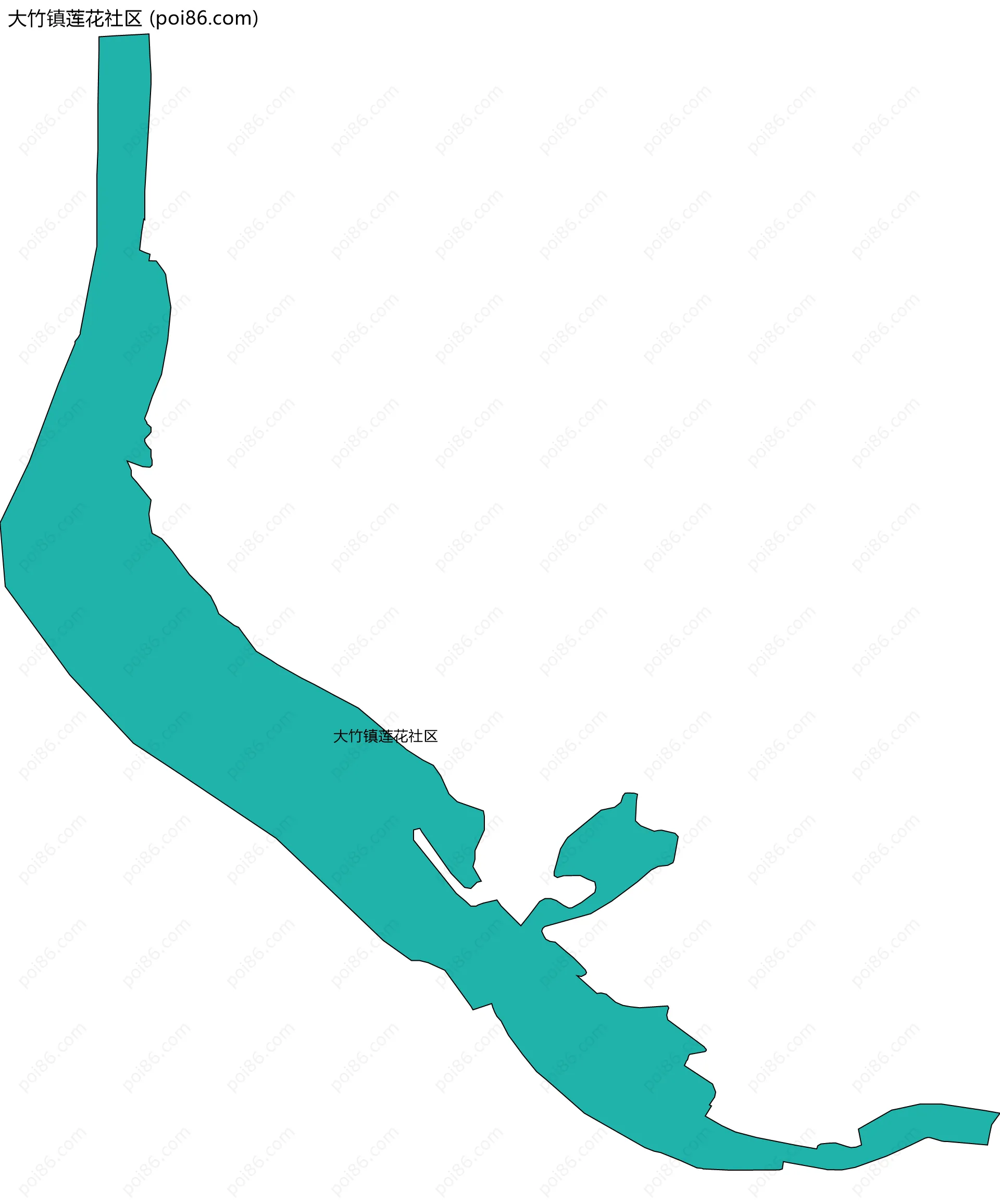 大竹镇莲花社区边界地图