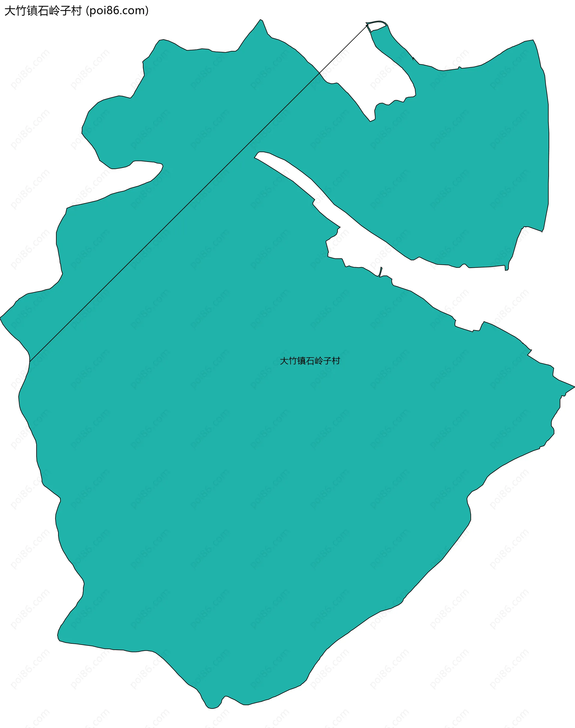 大竹镇石岭子村边界地图