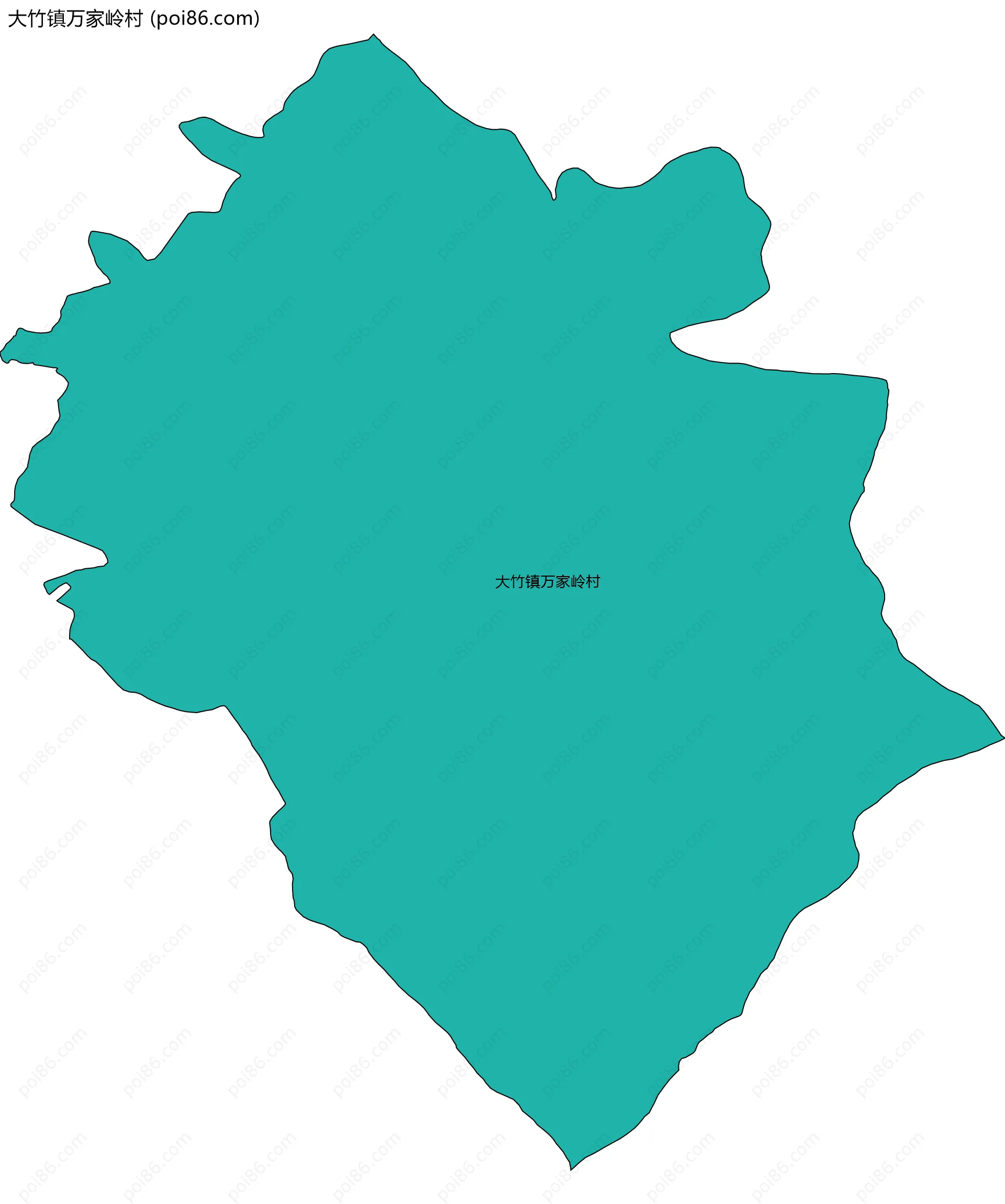 大竹镇万家岭村边界地图