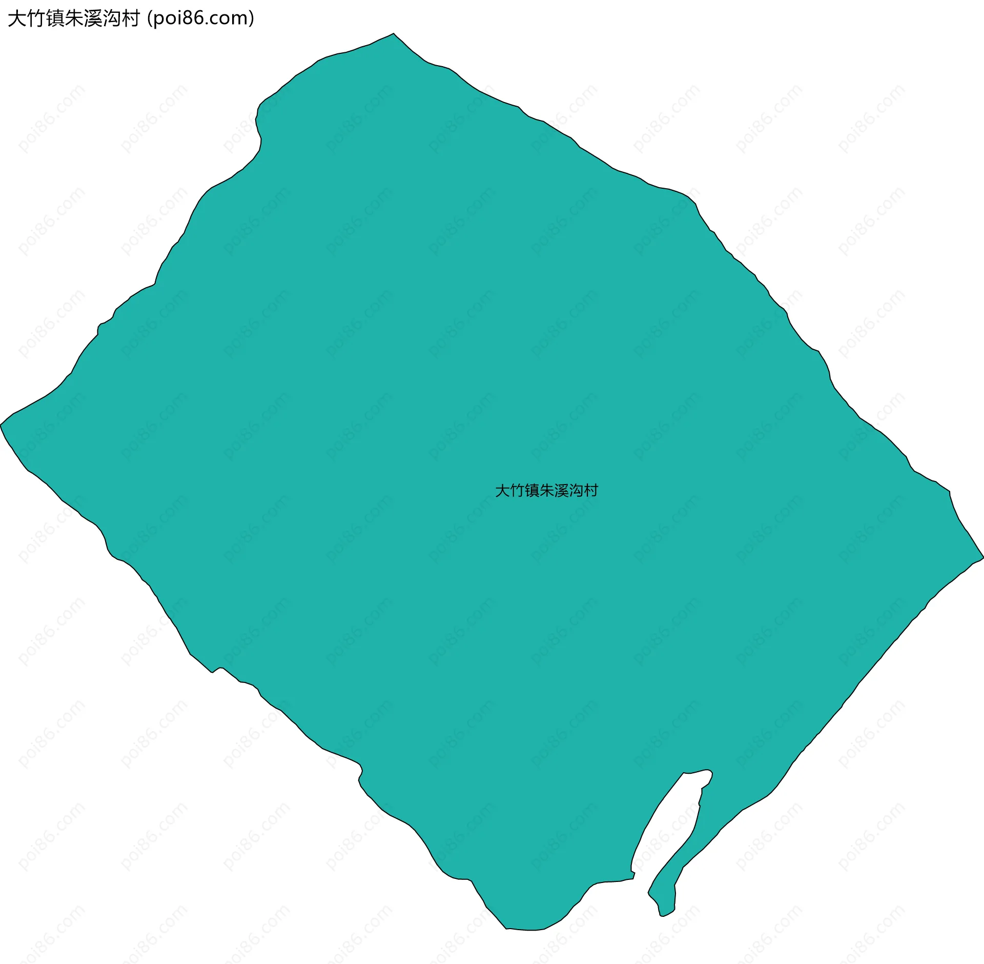 大竹镇朱溪沟村边界地图