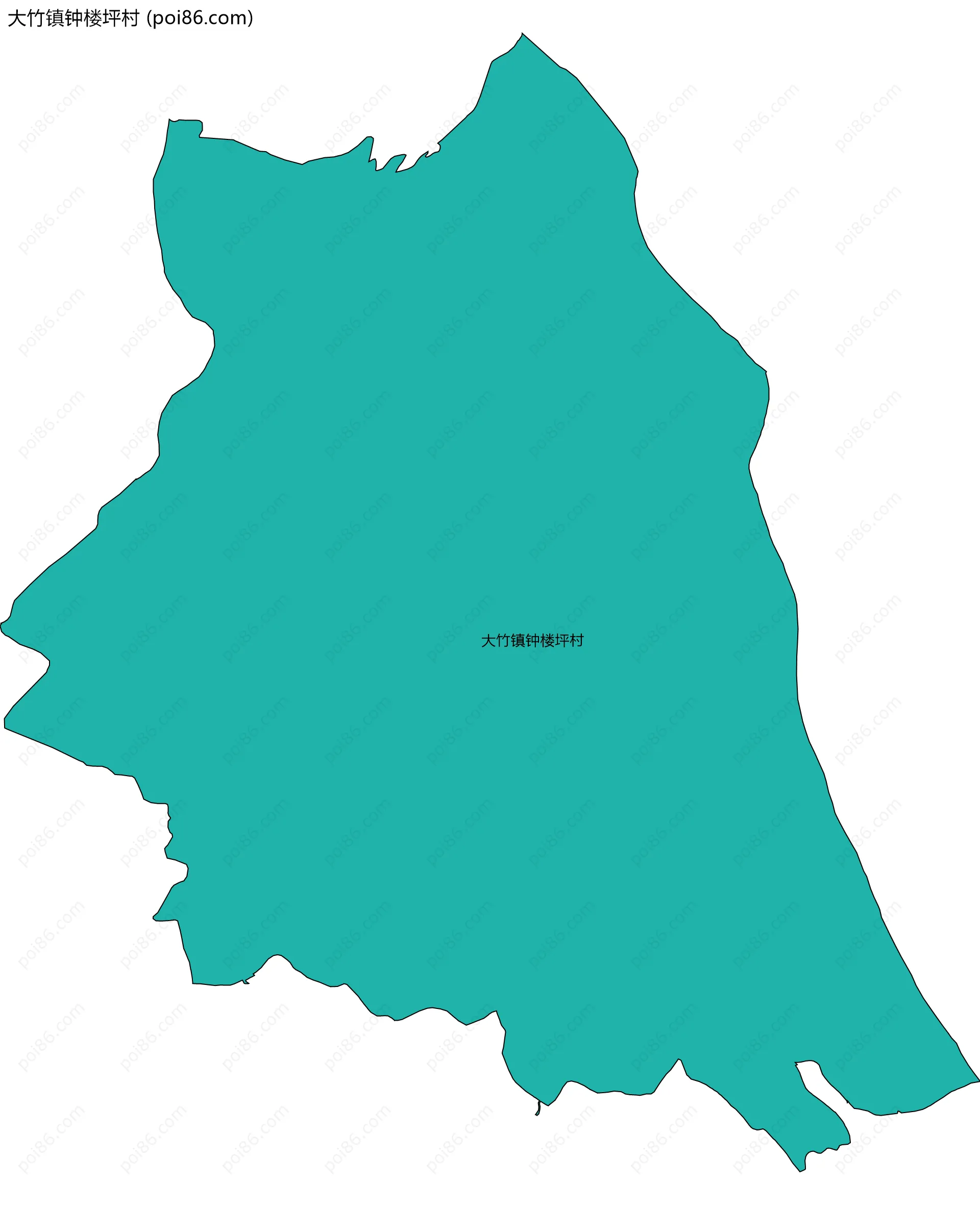 大竹镇钟楼坪村边界地图