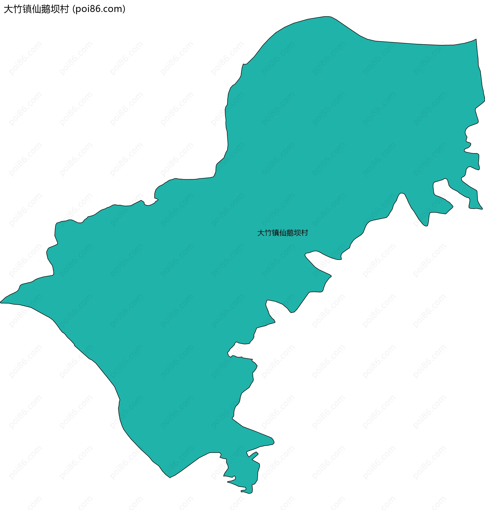 大竹镇仙鹅坝村边界地图