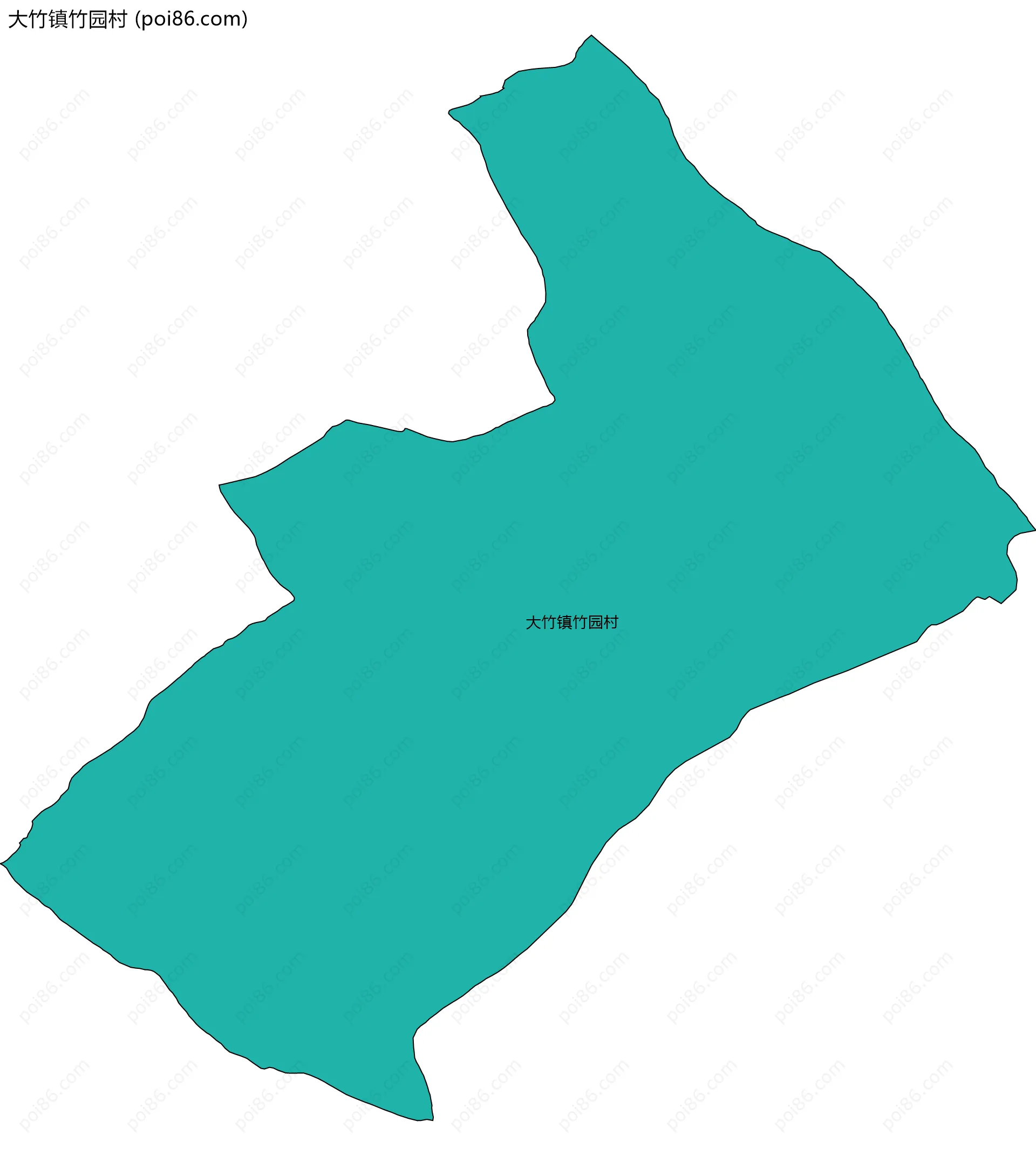 大竹镇竹园村边界地图