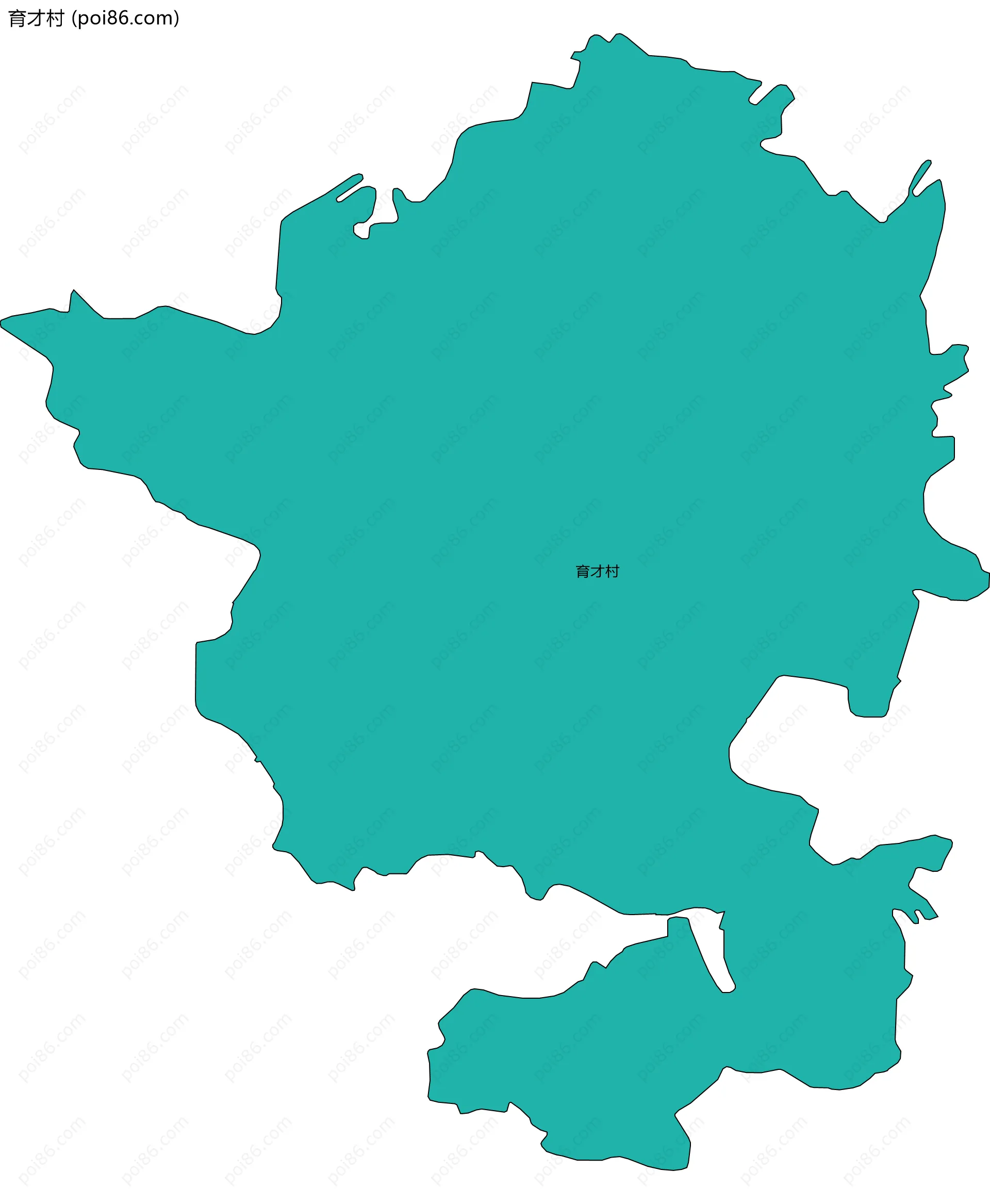 育才村边界地图