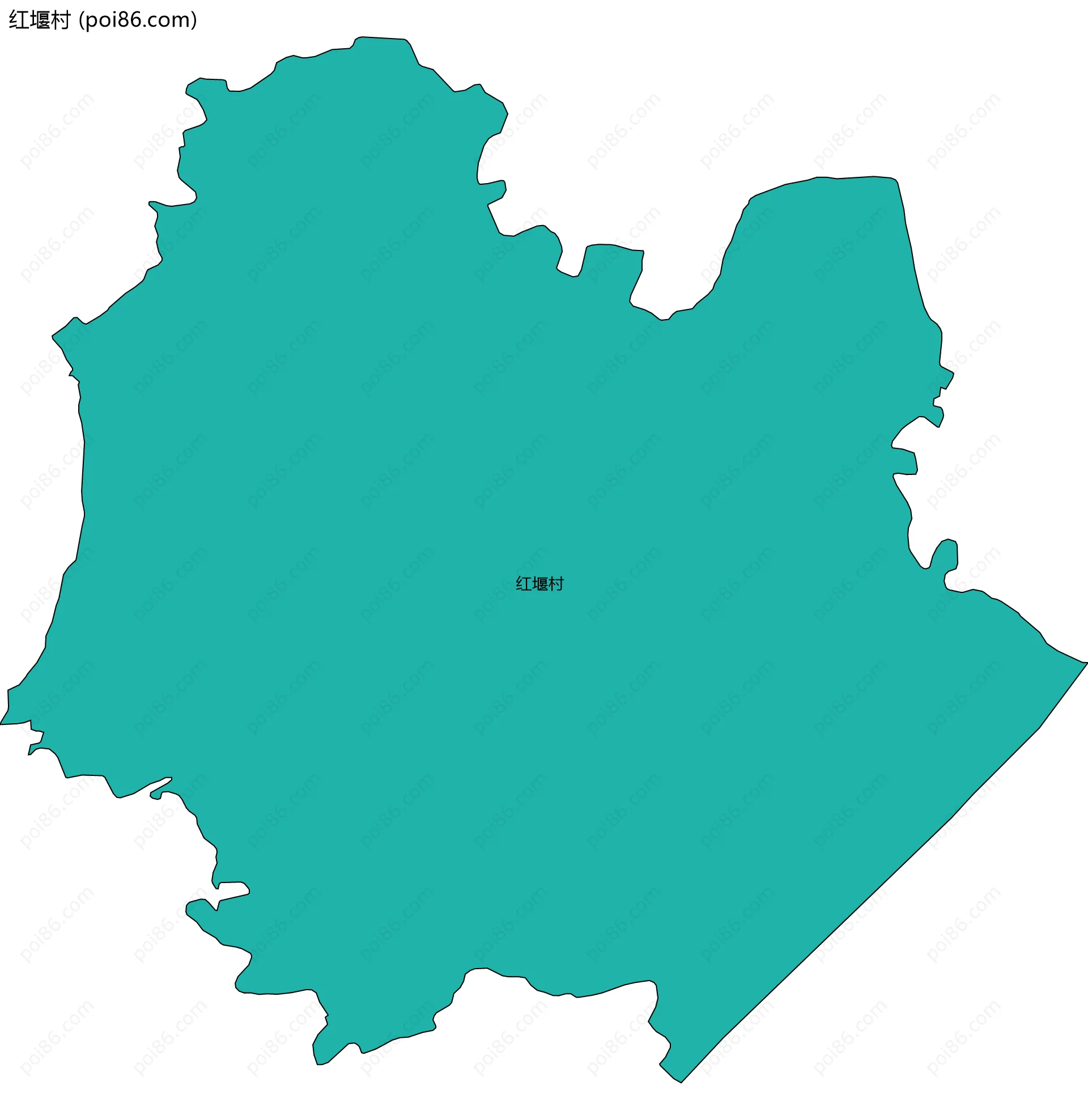 红堰村边界地图