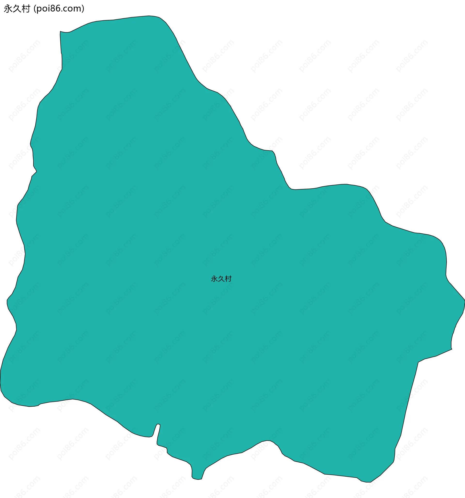 永久村边界地图