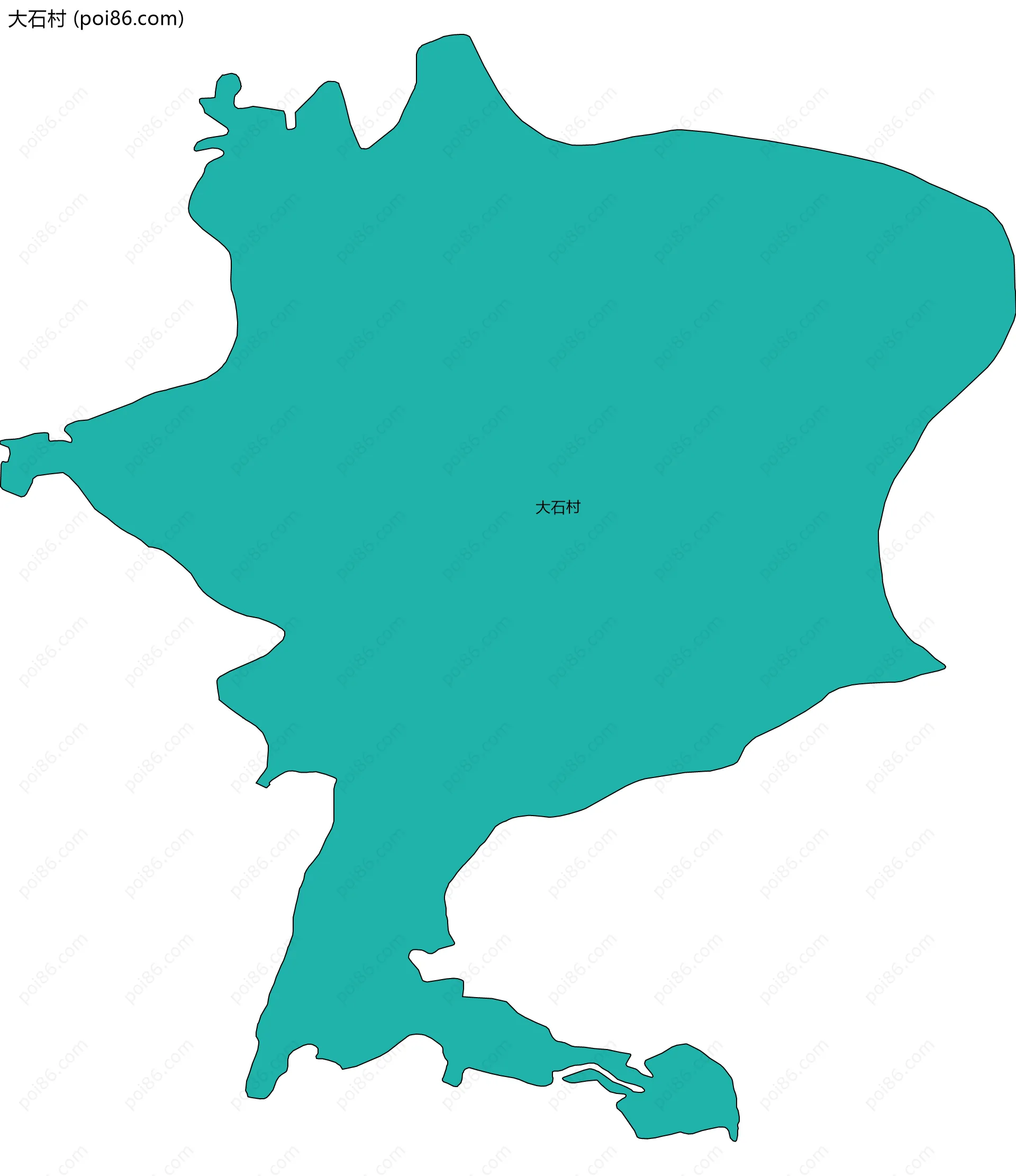 大石村边界地图