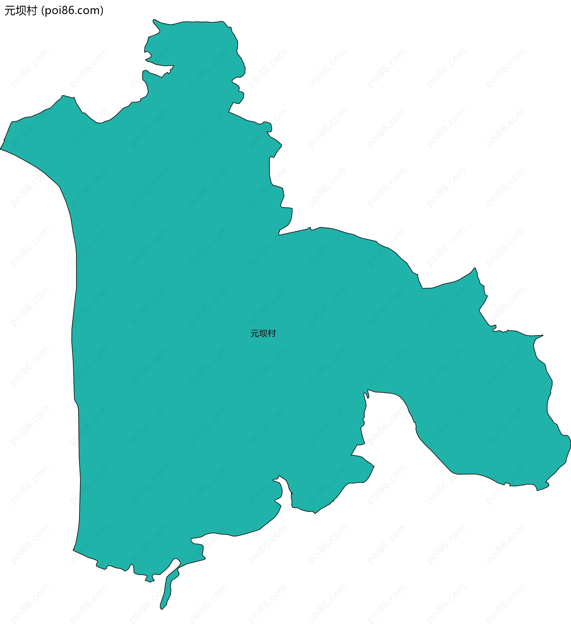 元坝村边界地图