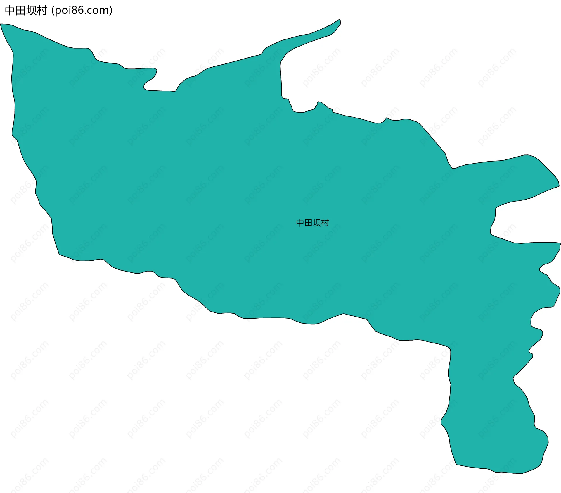 中田坝村边界地图