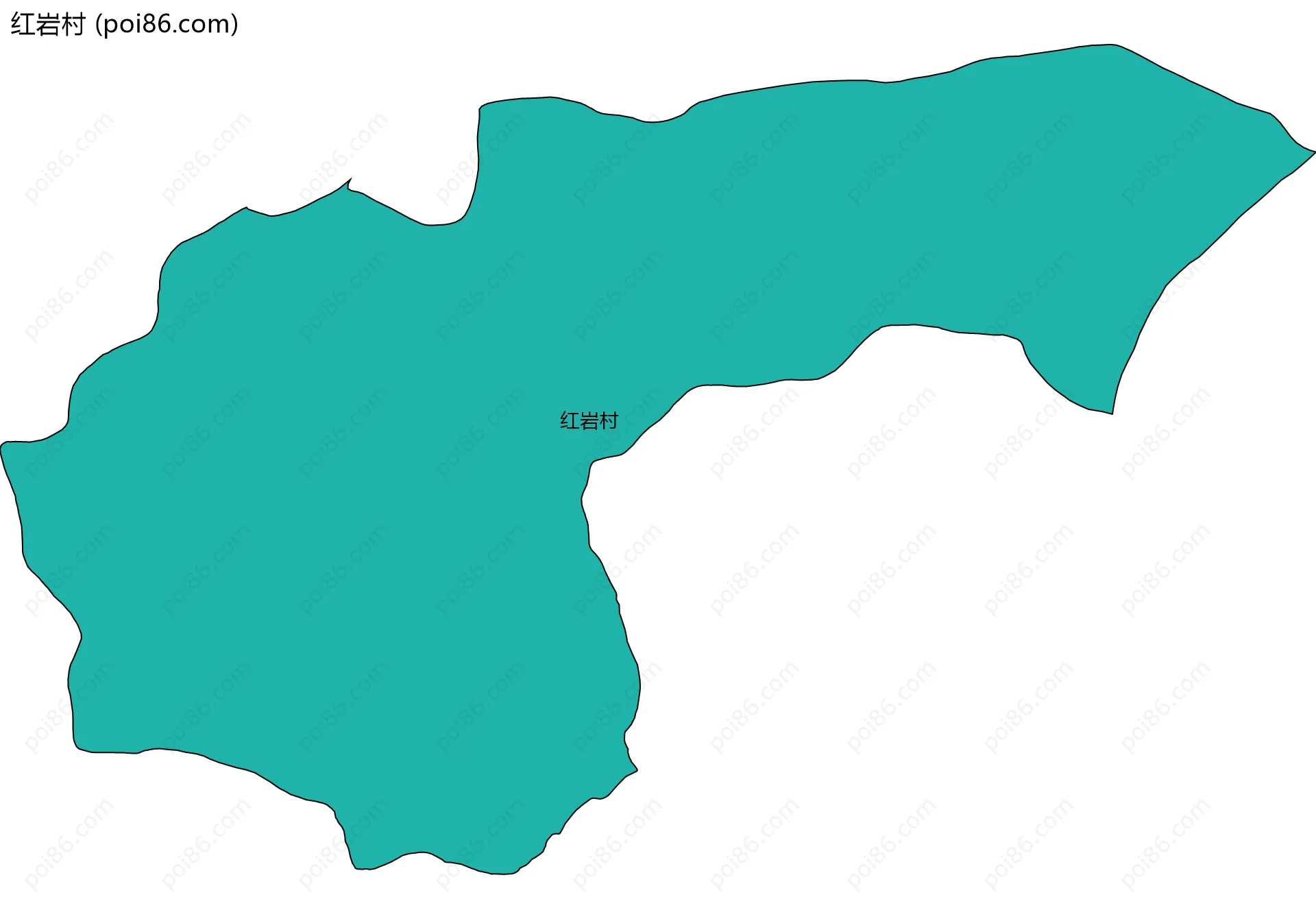 红岩村边界地图