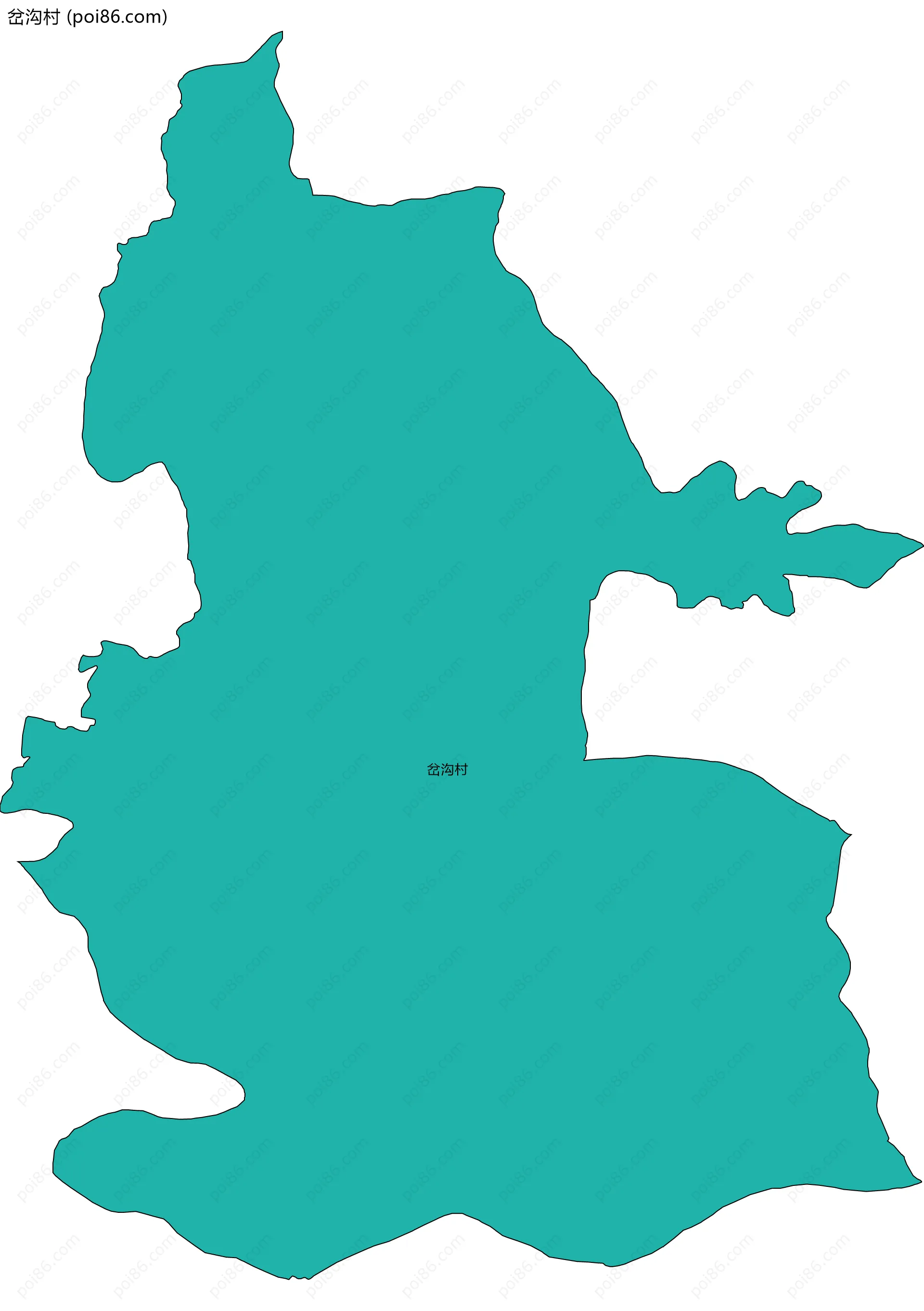 岔沟村边界地图