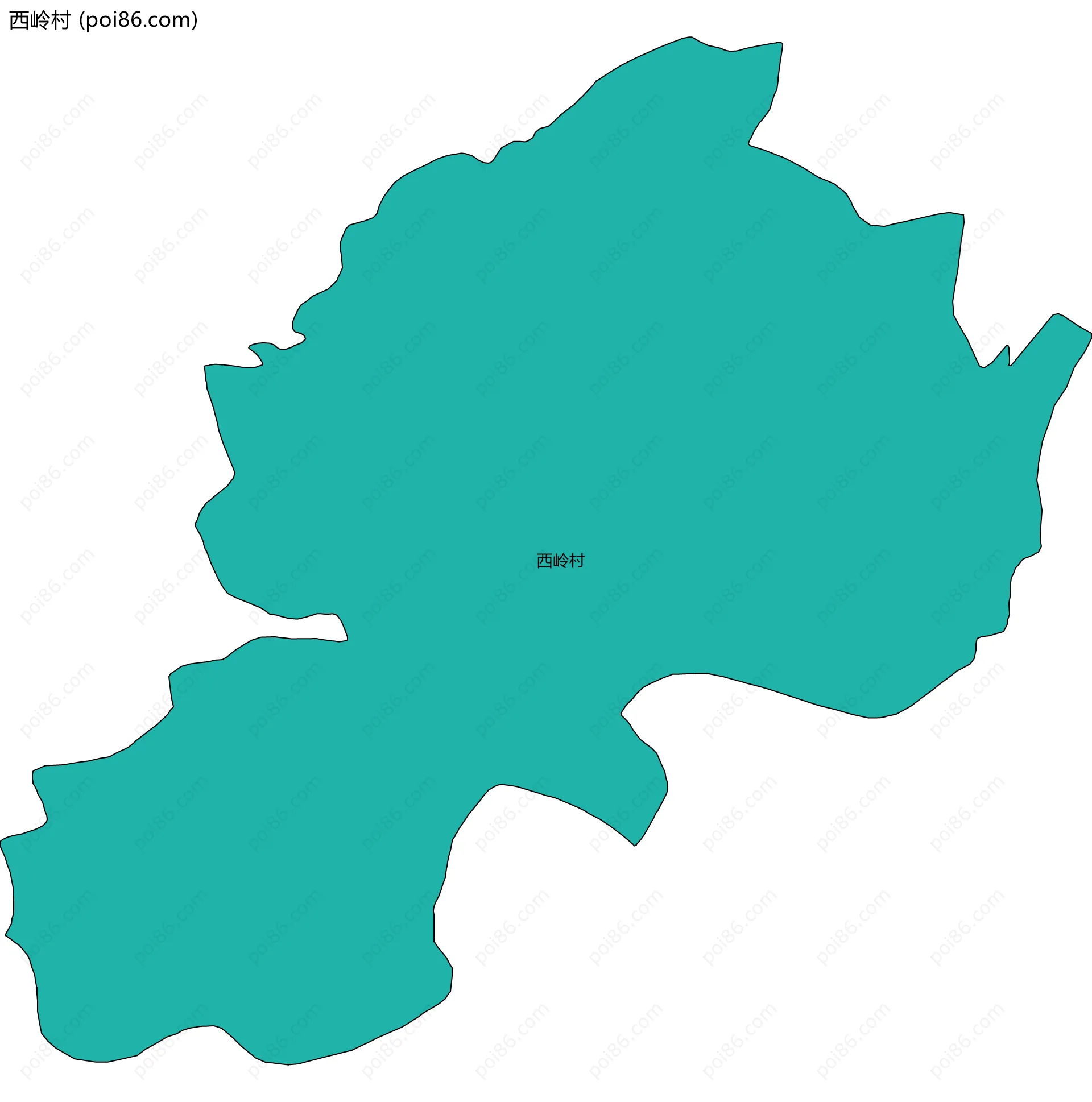 西岭村边界地图