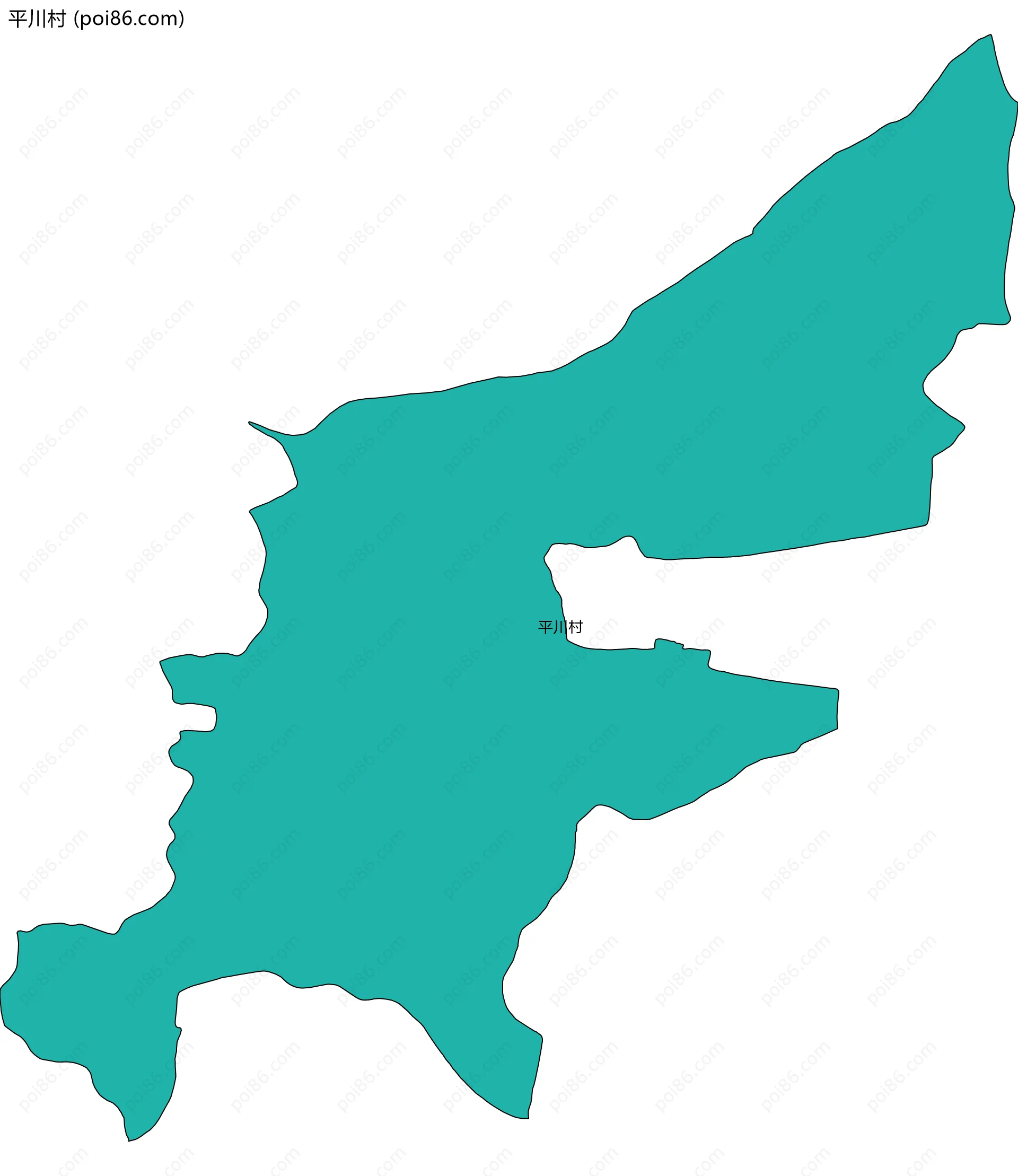 平川村边界地图