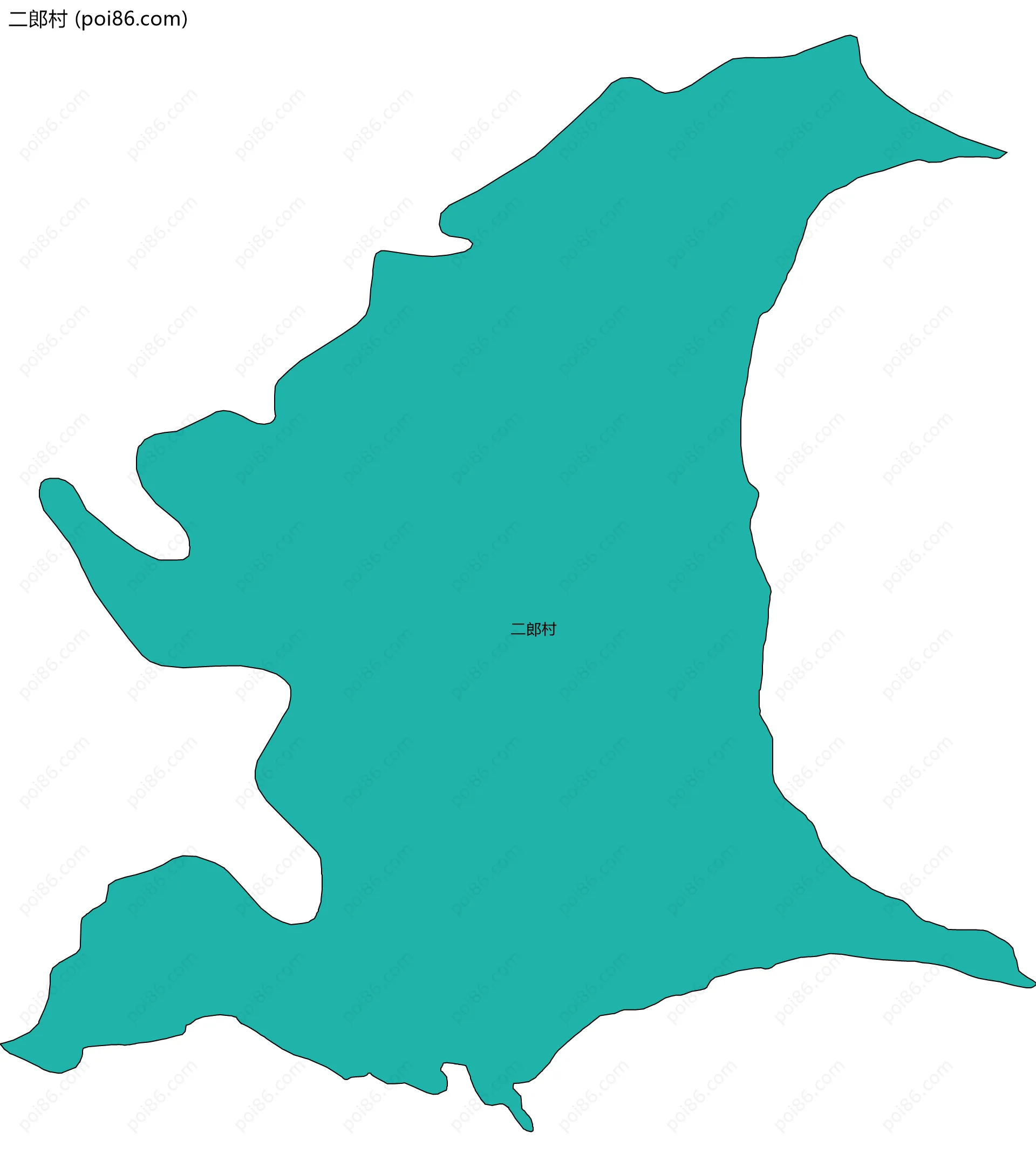 二郎村边界地图