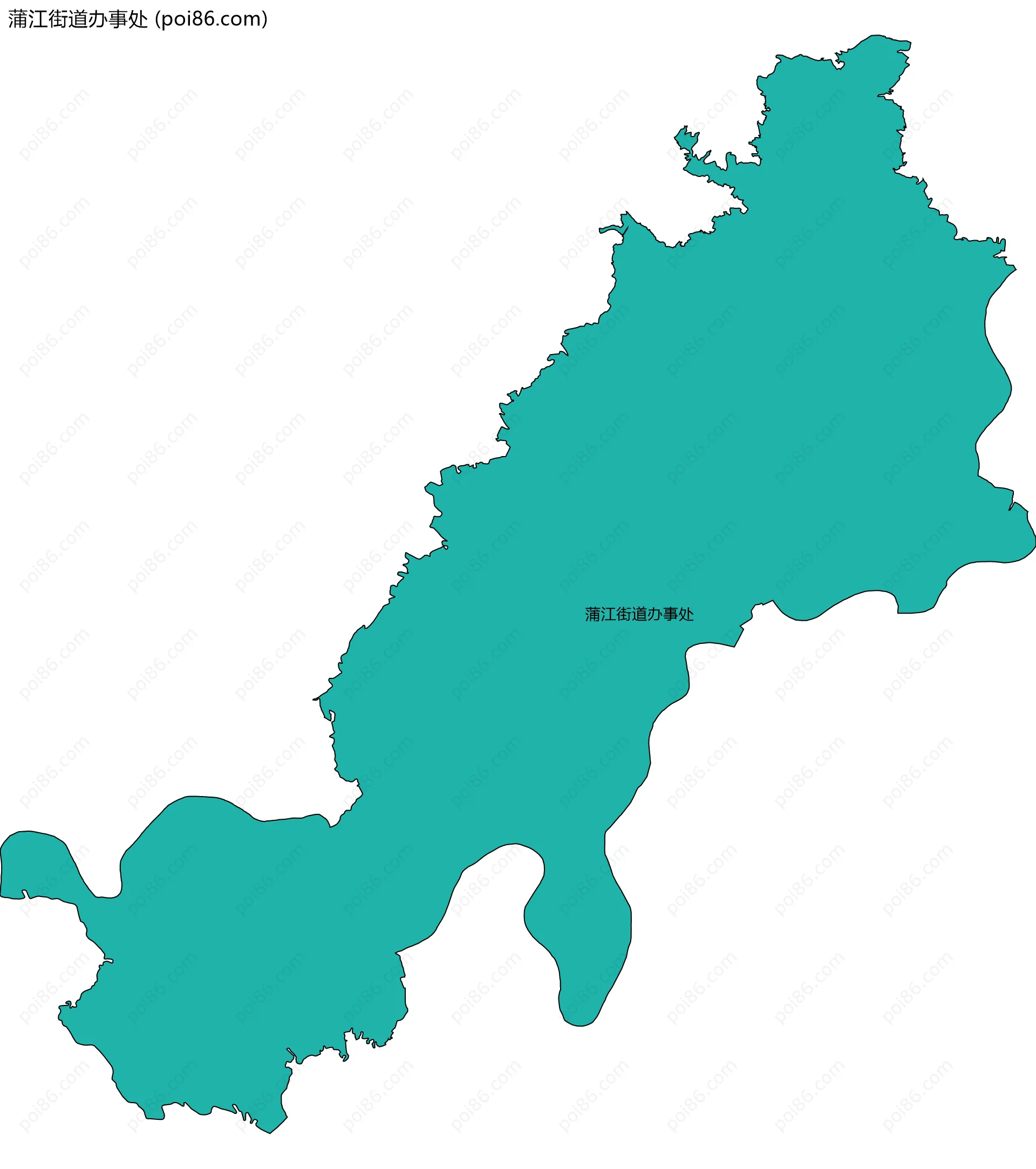 蒲江街道办事处边界地图