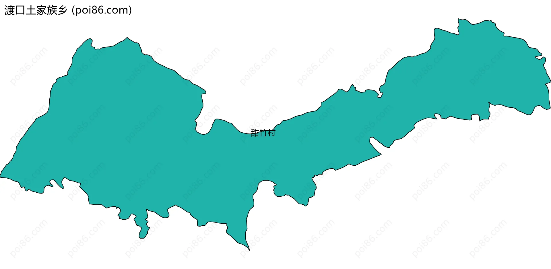 渡口土家族乡边界地图(五级行政区划)