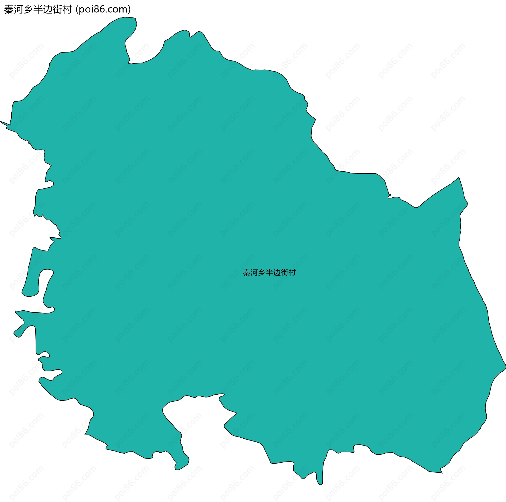 秦河乡半边街村边界地图