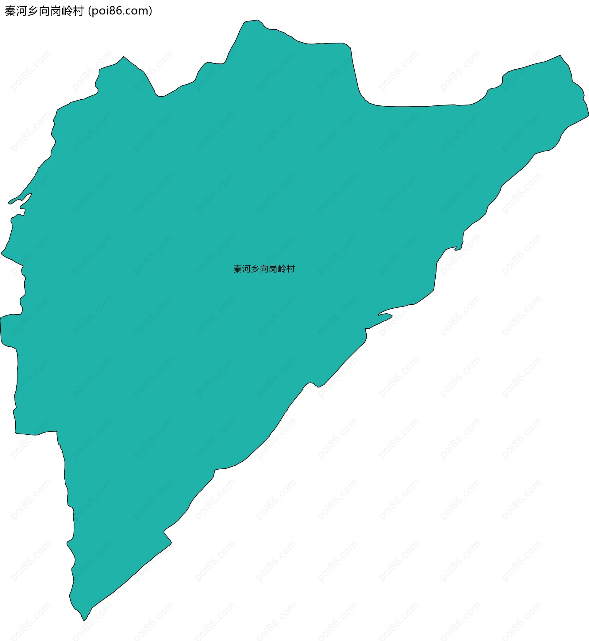 秦河乡向岗岭村边界地图