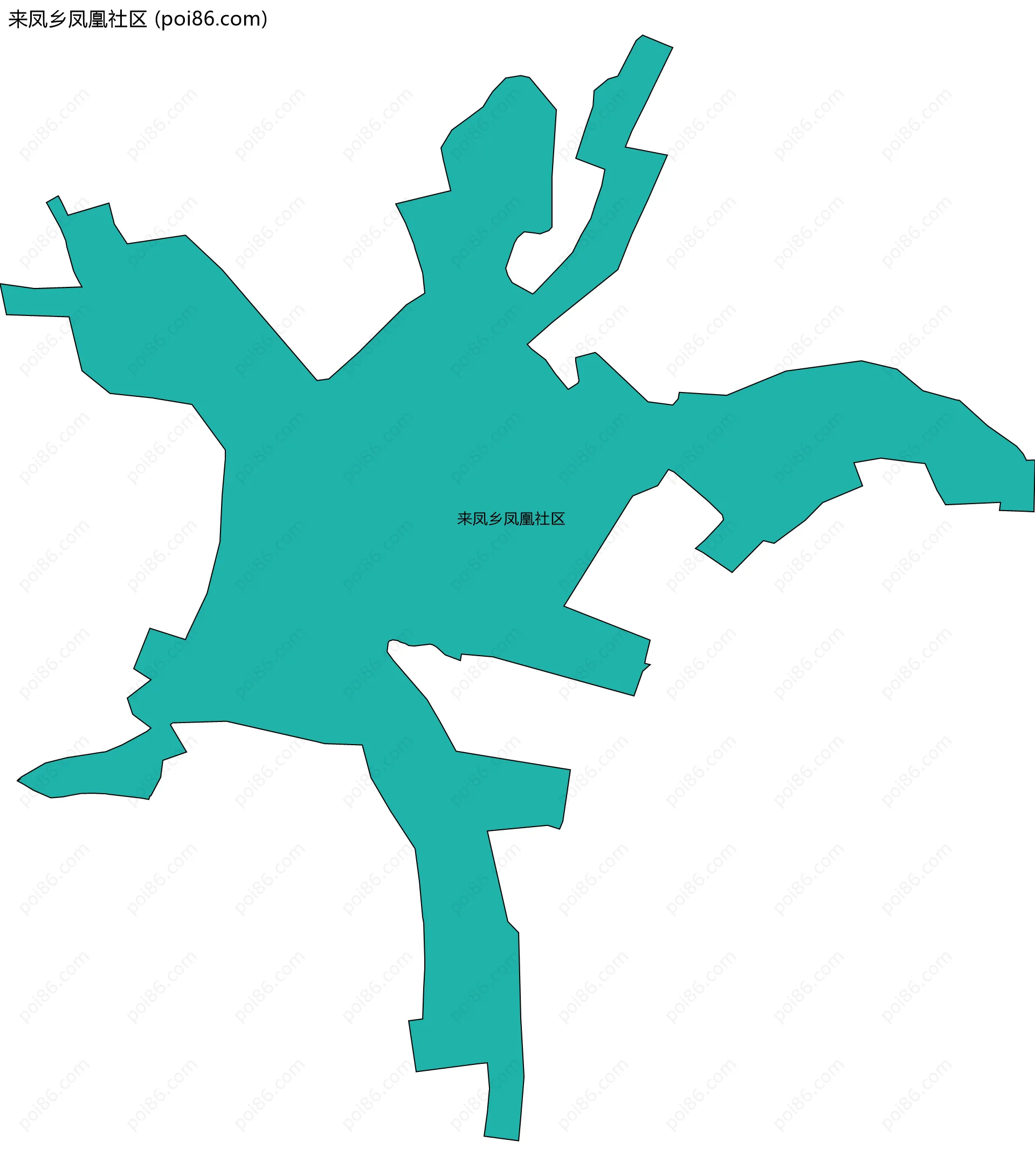 来凤乡凤凰社区边界地图